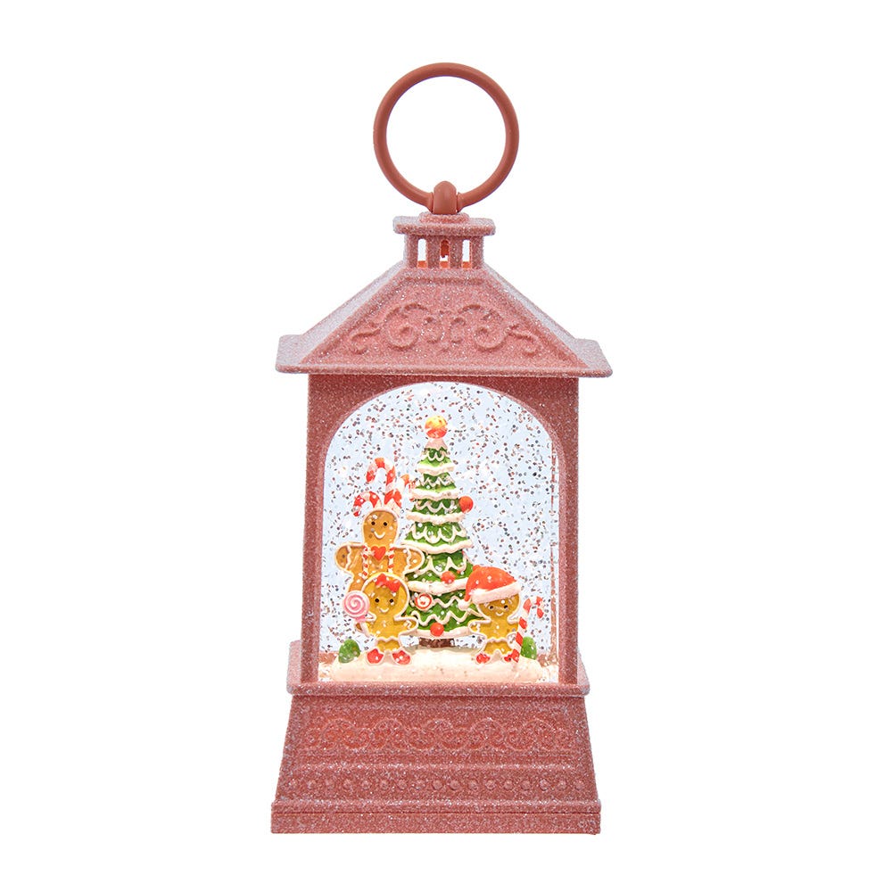 Gingerbread Lantern Spinning Lighted Waterglobe
