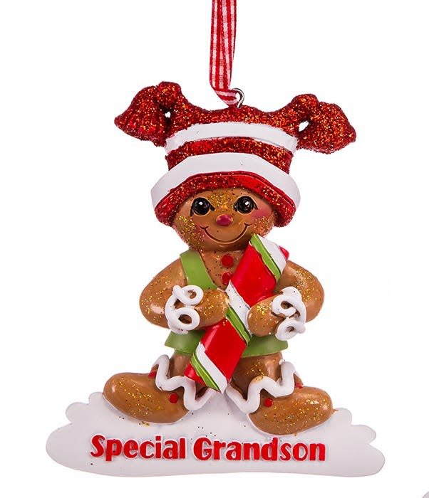 Gingerbread Special Grandson Ornament