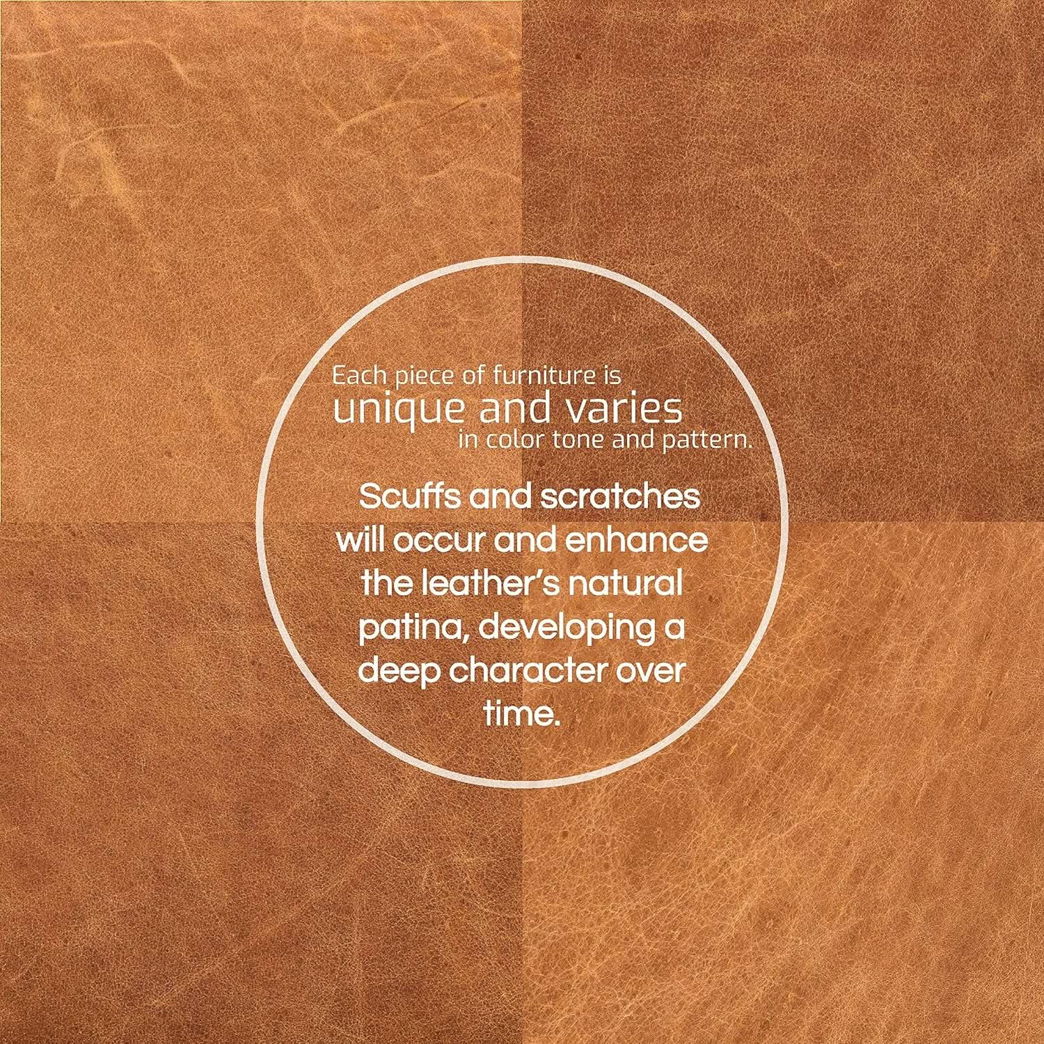 Girona 88 Inch Leather Sofa Cognac Tan With Tufted Back