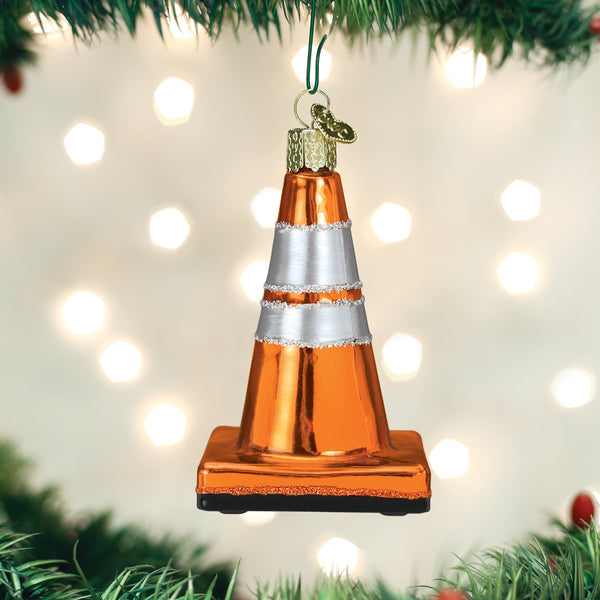 Glass Traffic Cone Ornament
