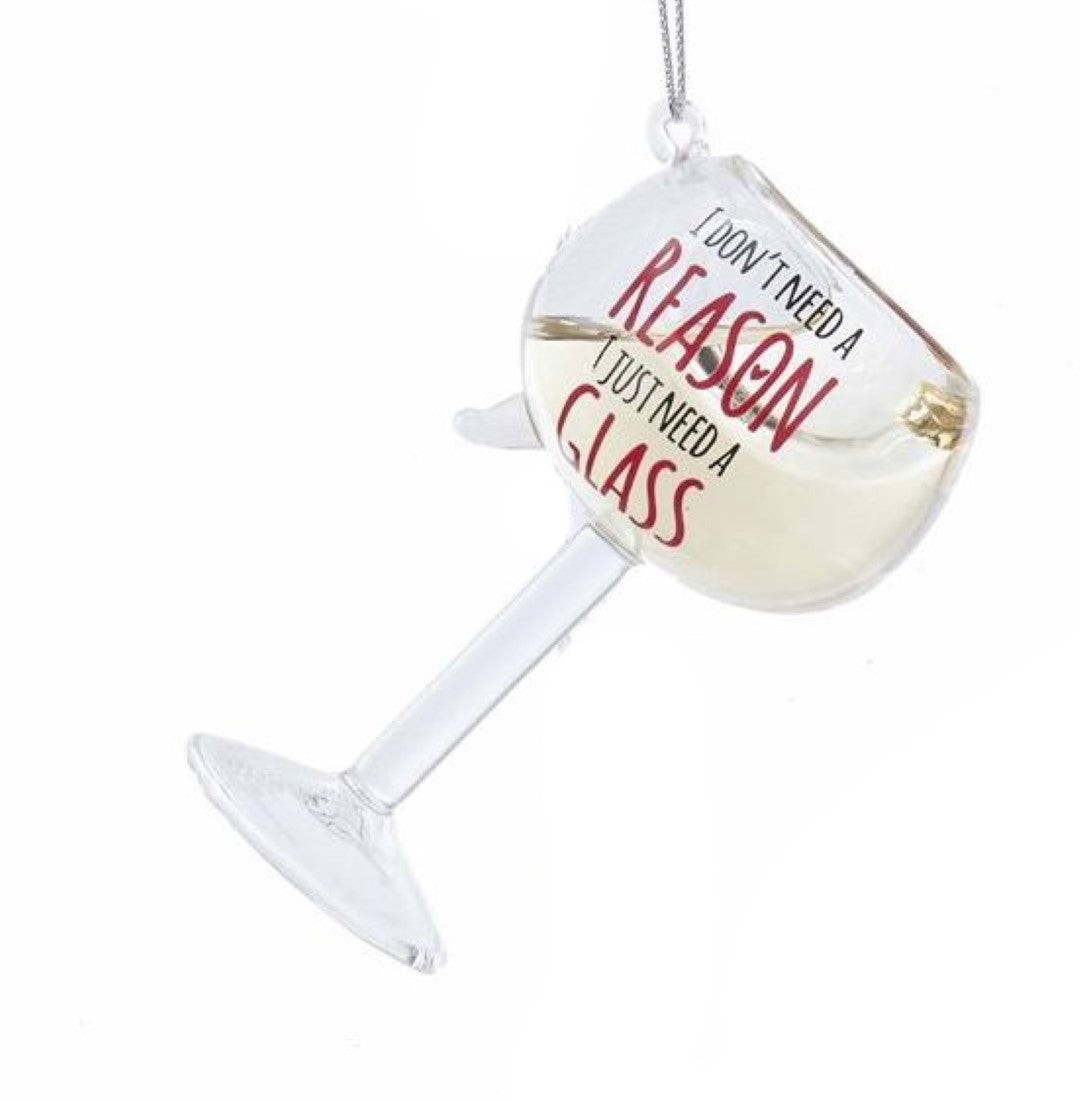 Glass Wine Glass Ornament - This Wine Is Making Me Awesome