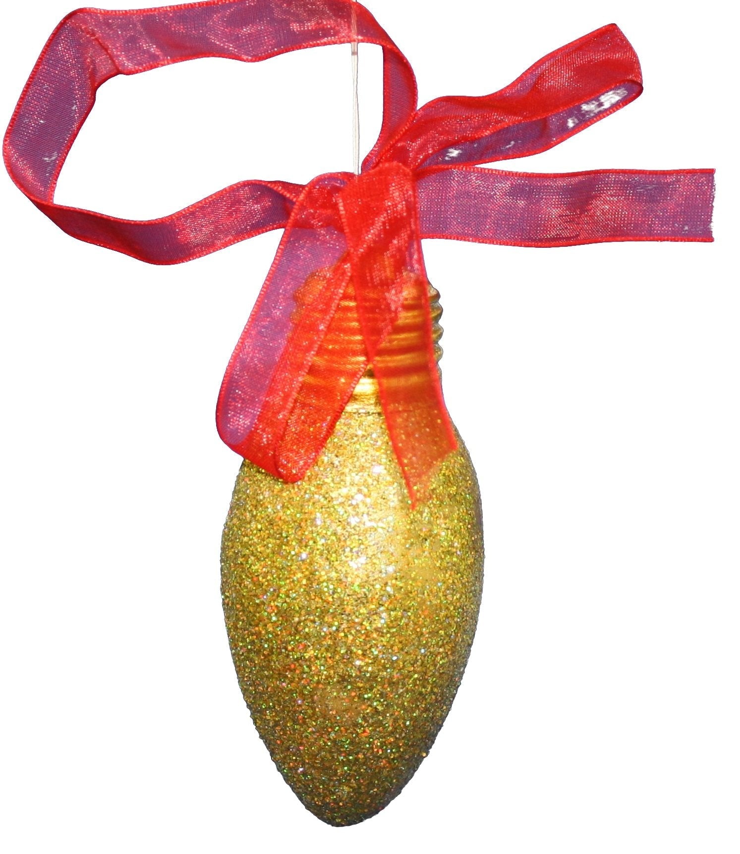 Glitter Bulb Ornament - Gold