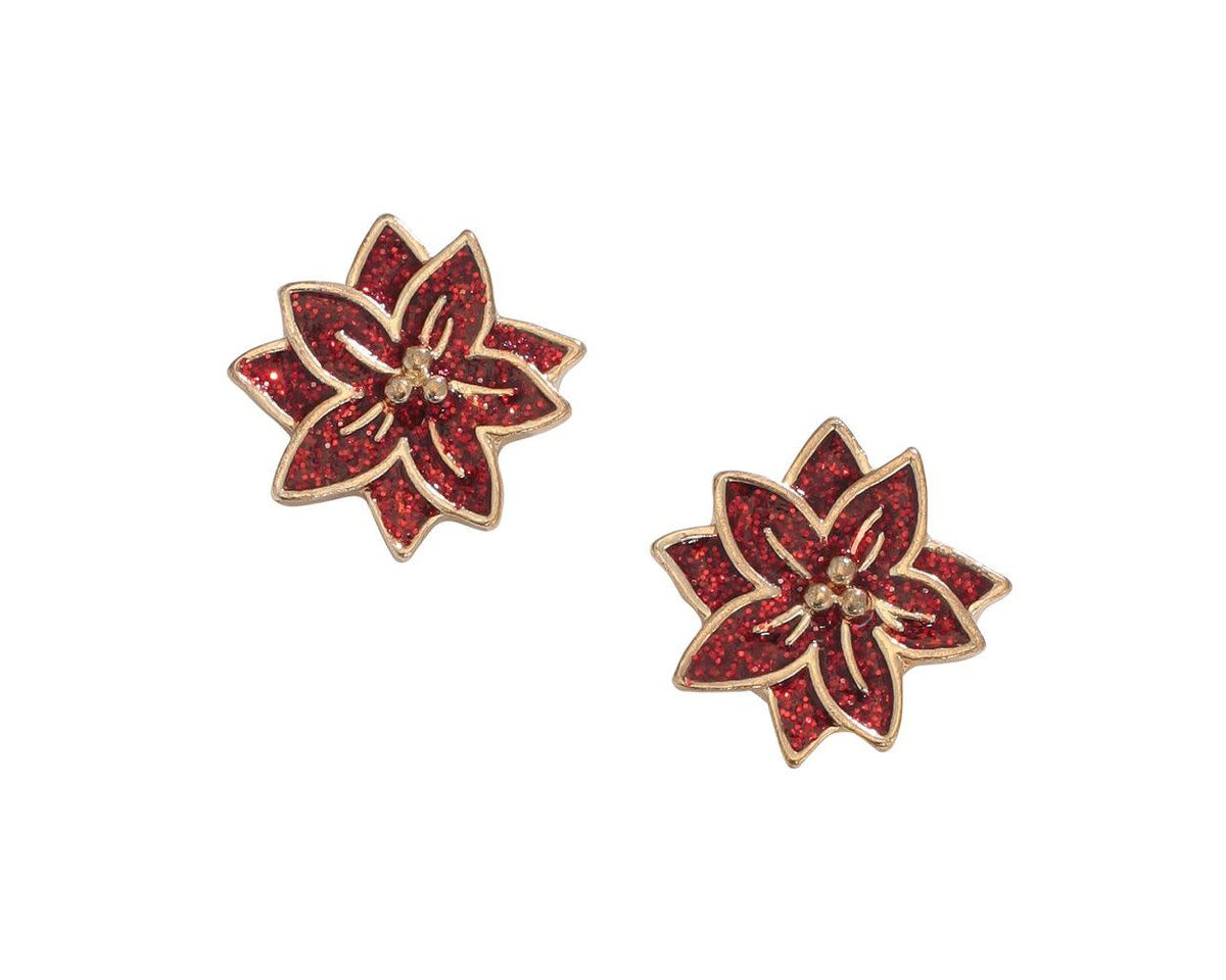 Glitternamel Poinsettias - Earrings