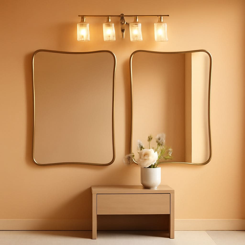 Gold 24x36 Irregular Wall Mirror With Scalloped Edges