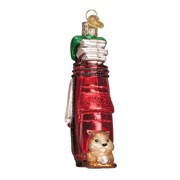 Gold Bag Glass Ornament