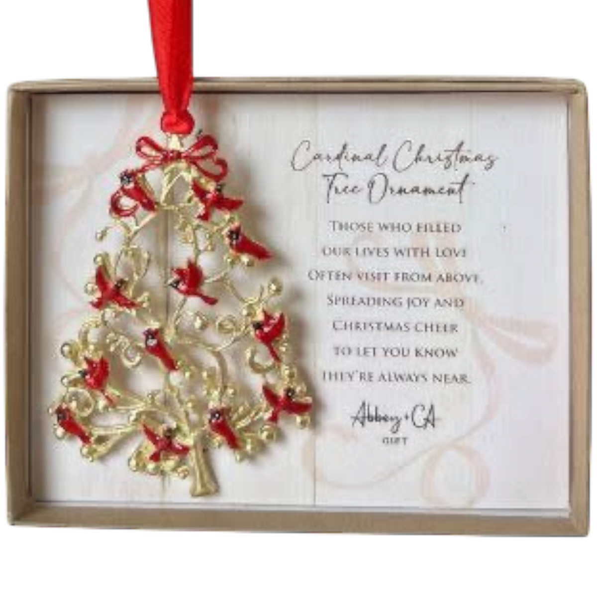 Gold Cardinal Tree Ornament