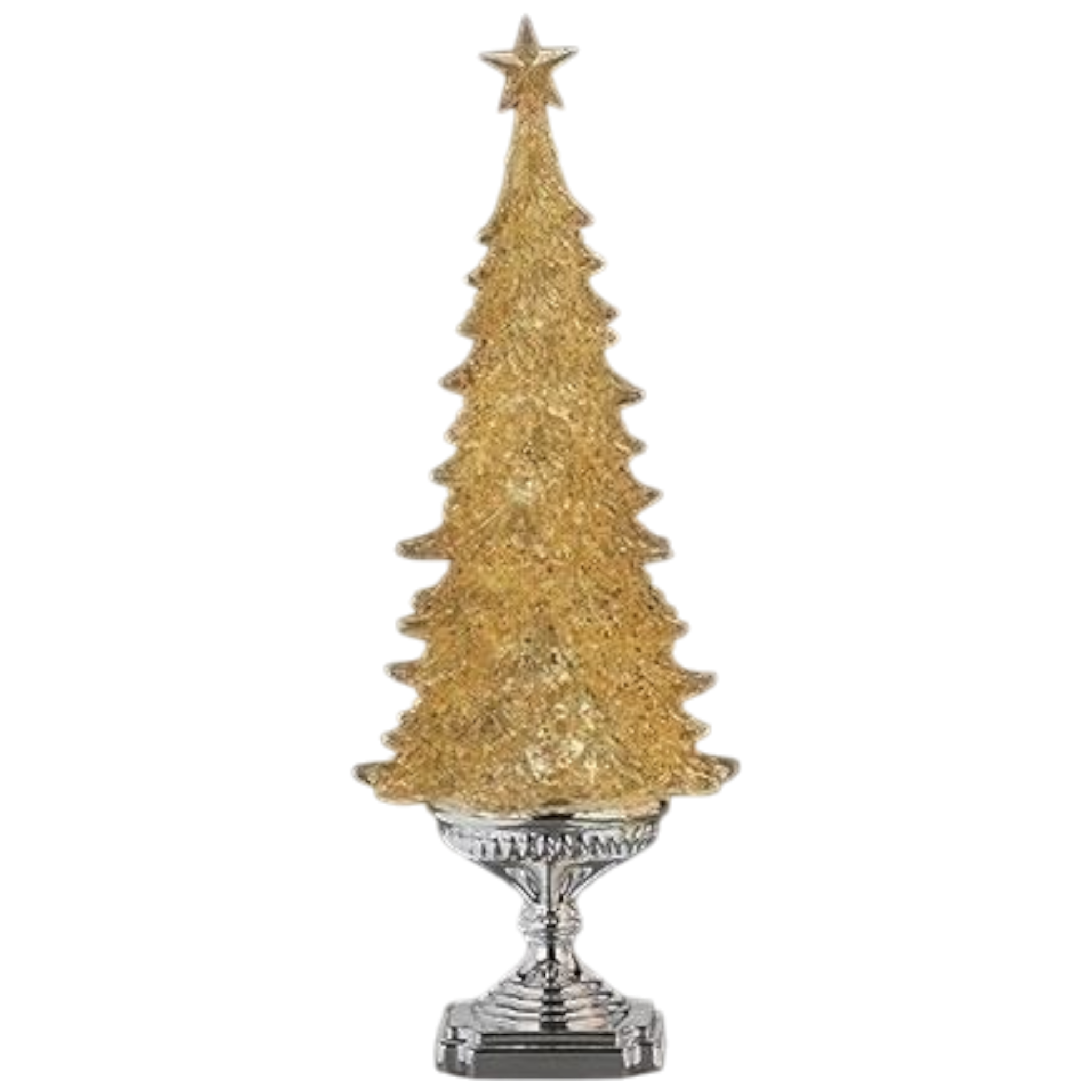 Gold Lighted Glitter Swirl Tree – 20 Inch