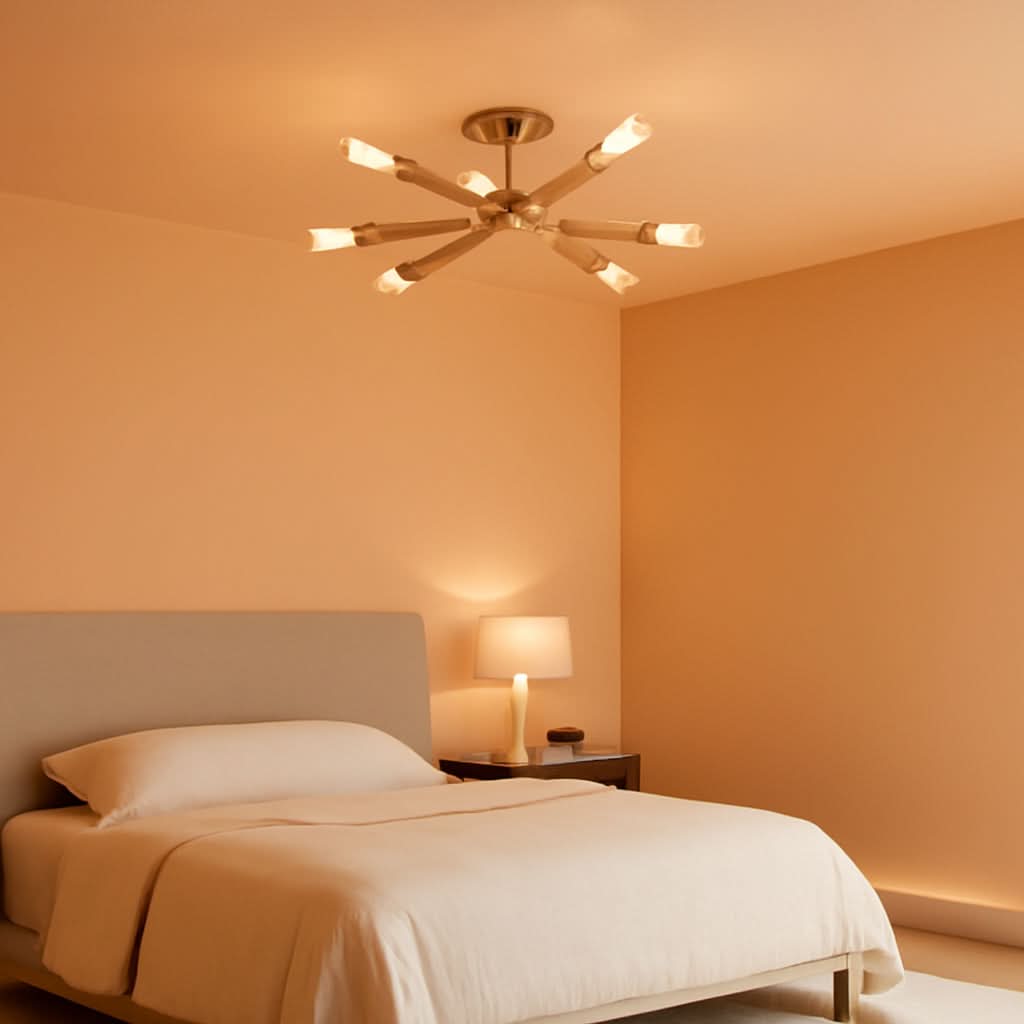 Gold Modern Sputnik Chandelier With 6 Adjustable Lights