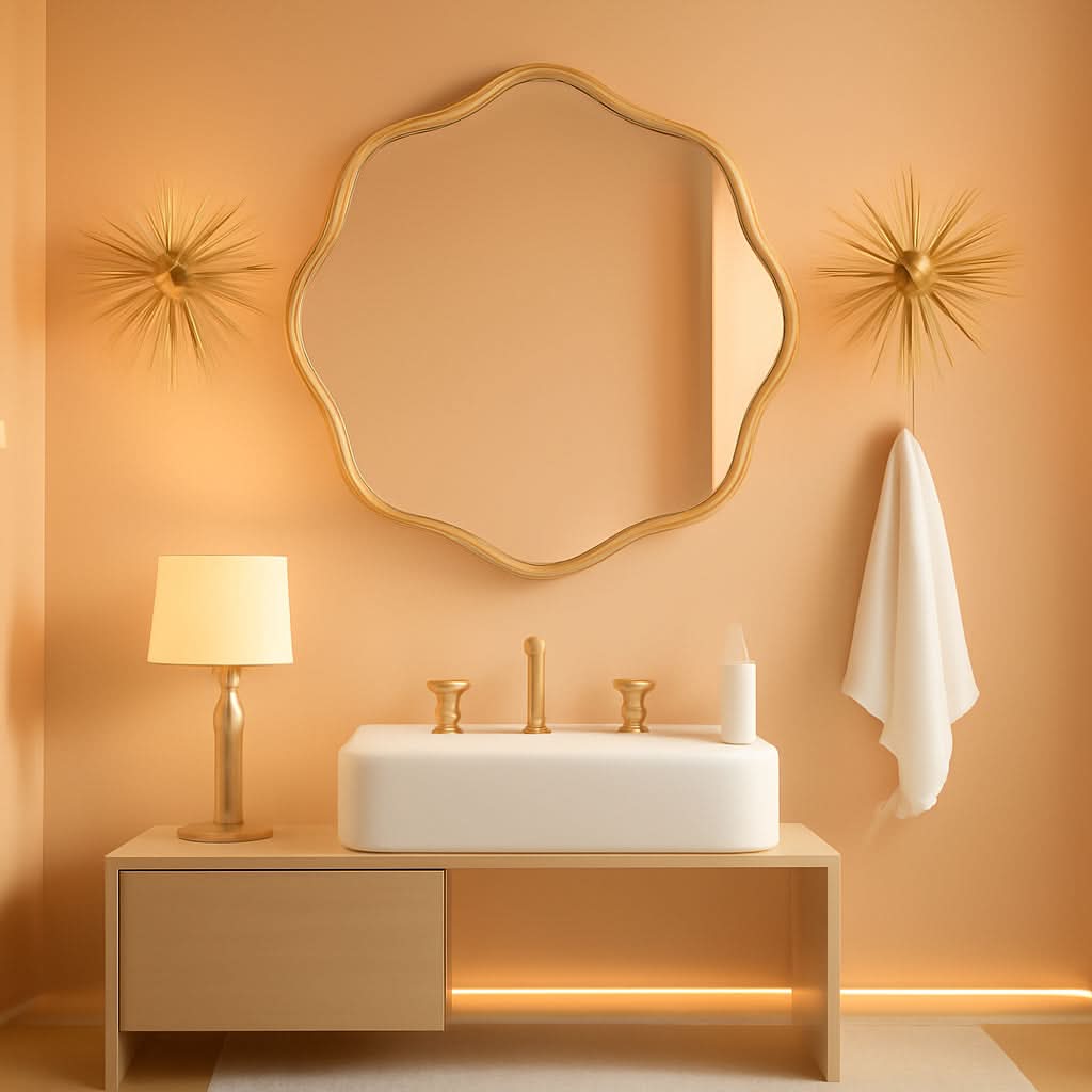 Gold Round Wall Mirror 20 Inch Decorative Home Accent