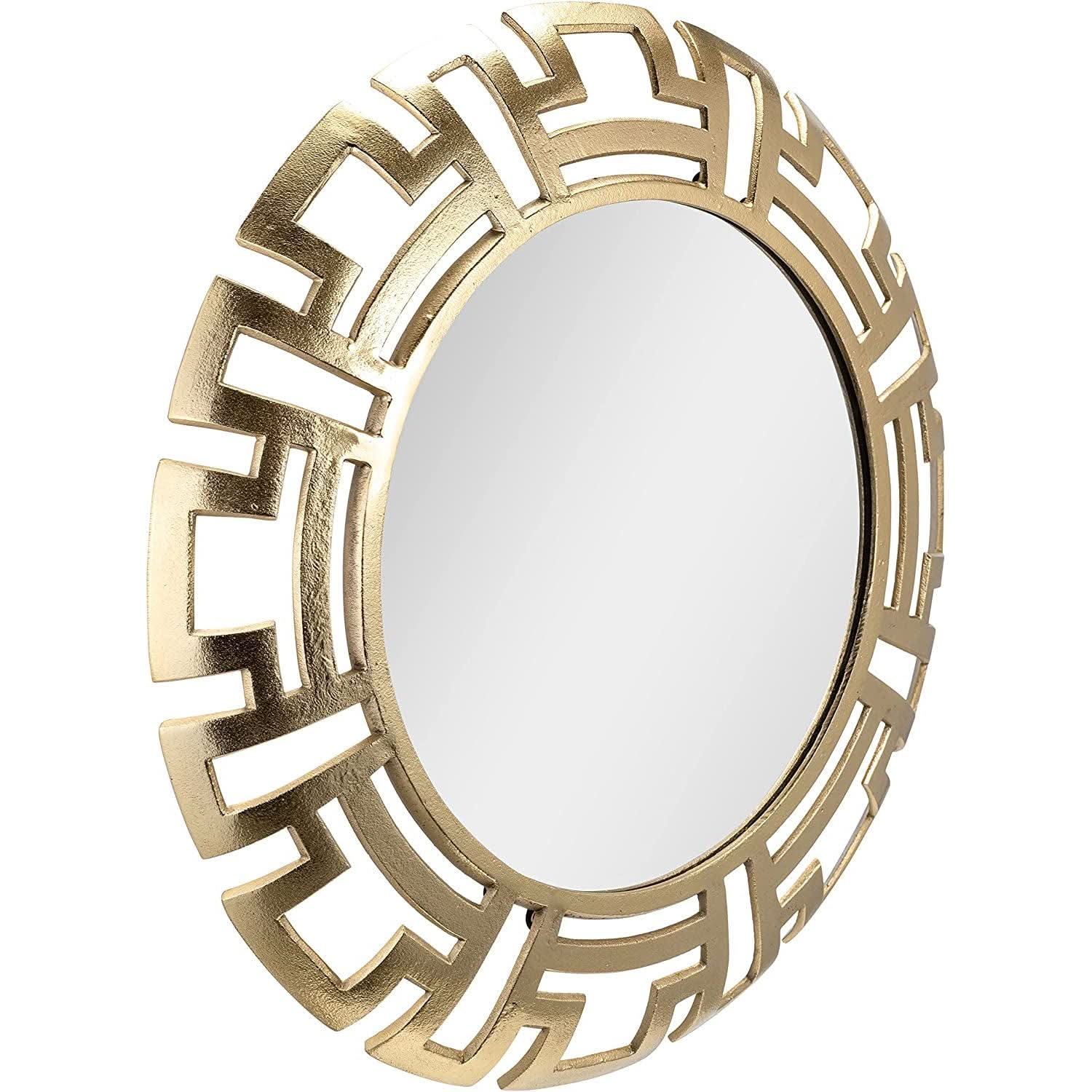 Gold Tribal Round Wall Mirror Contemporary Style Decor