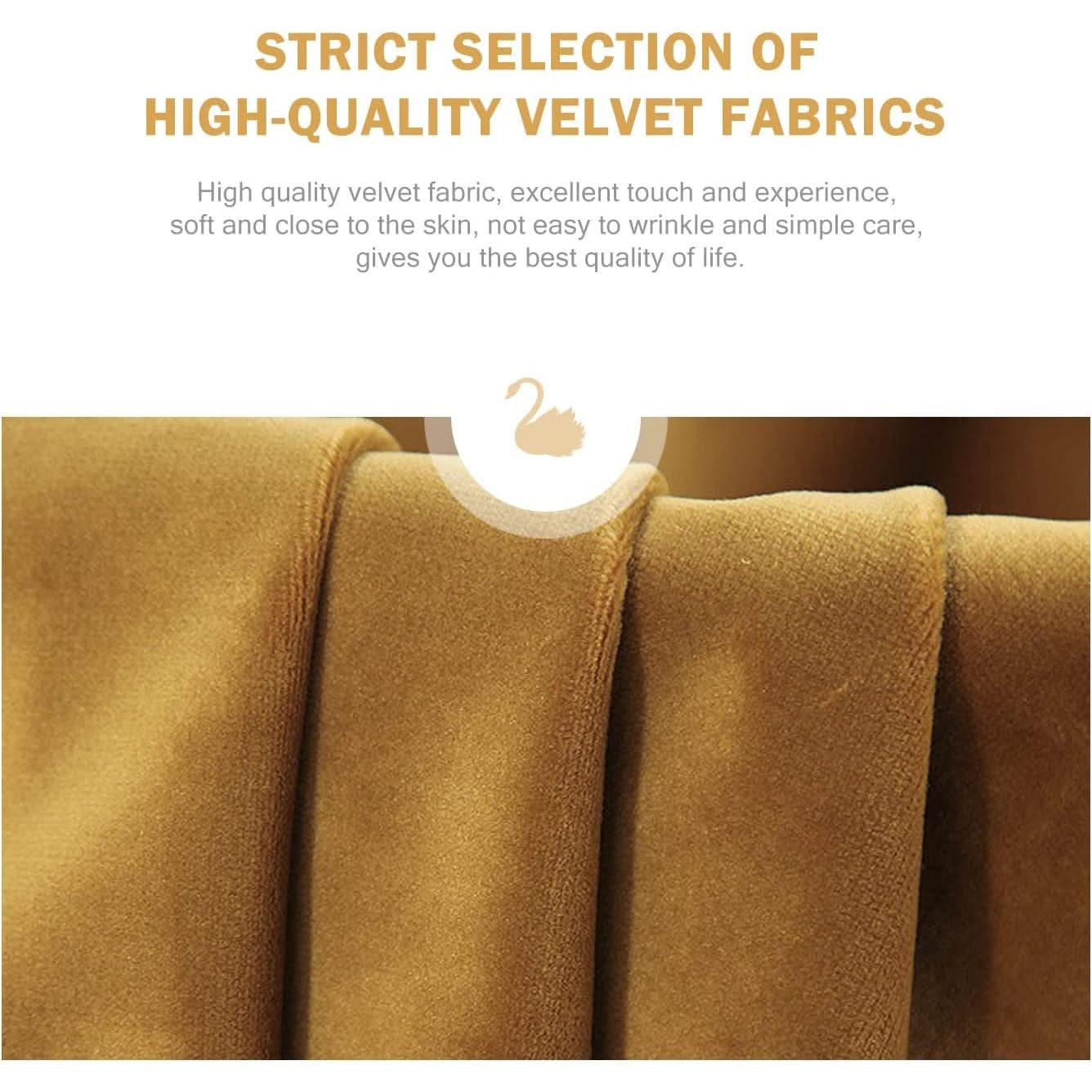 Gold Velvet Tufted Dining Chairs With Ring Pull Trim