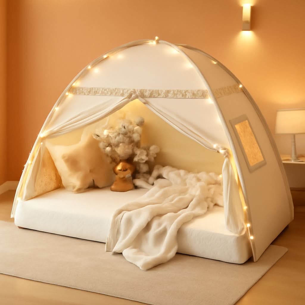 Golden Beige Premium Toddler Canopy Bed Tent Privacy