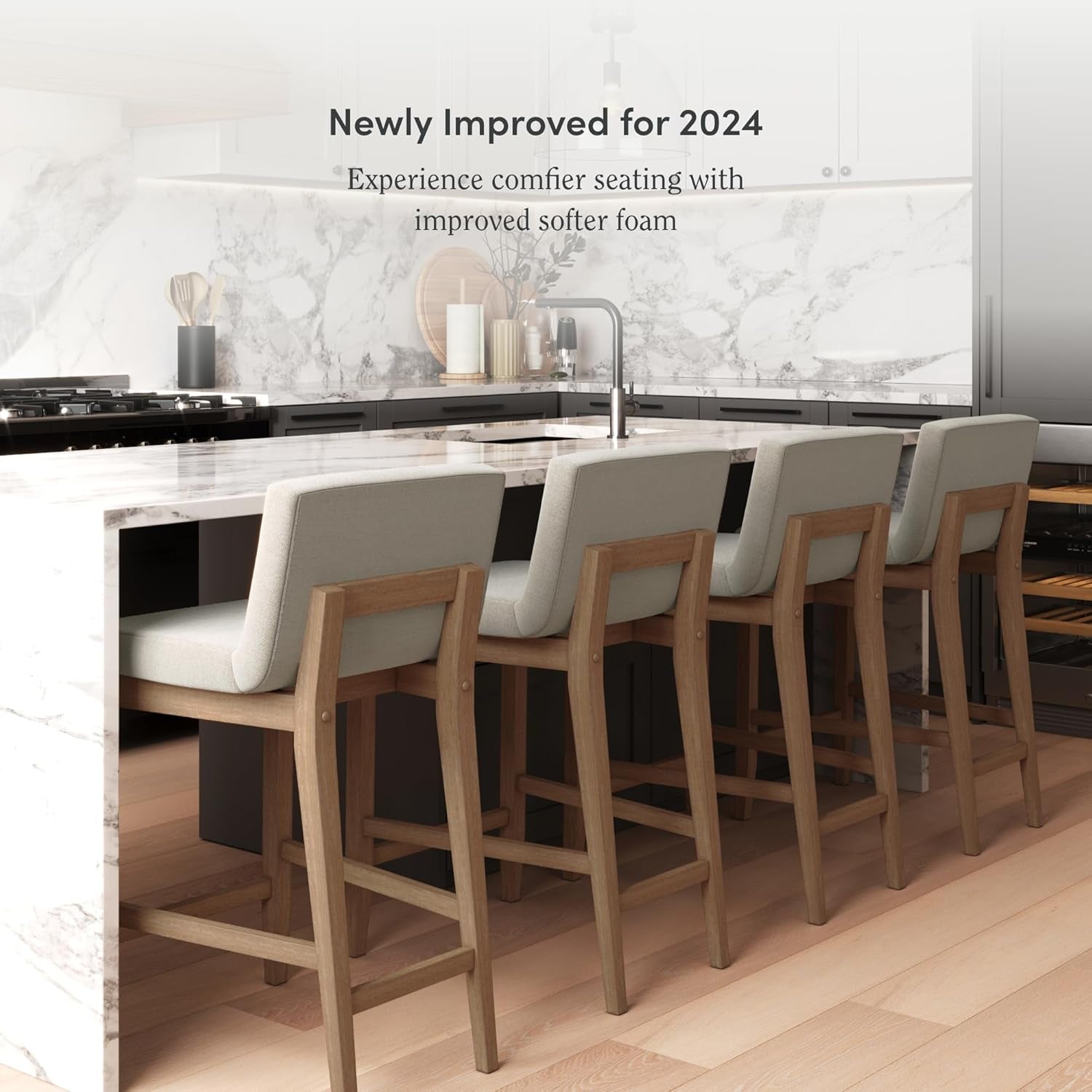 Gracie Counter Height Bar Stool Set Of 4 Natural Flax