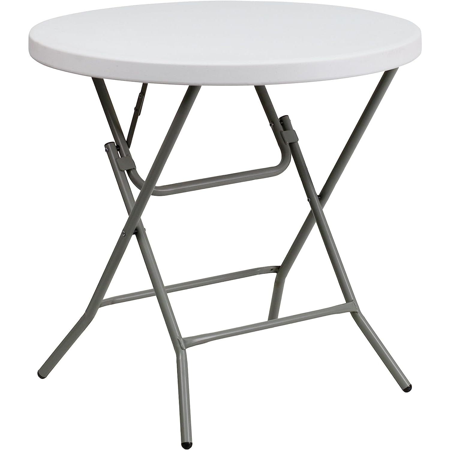 Granite White Plastic 32 Inch Folding Table Indoor Outdoor