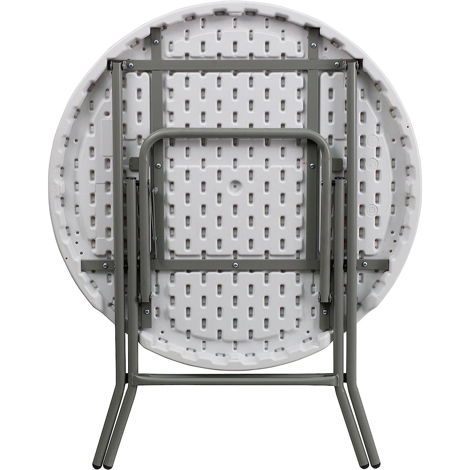 Granite White Plastic 32 Inch Folding Table Indoor Outdoor