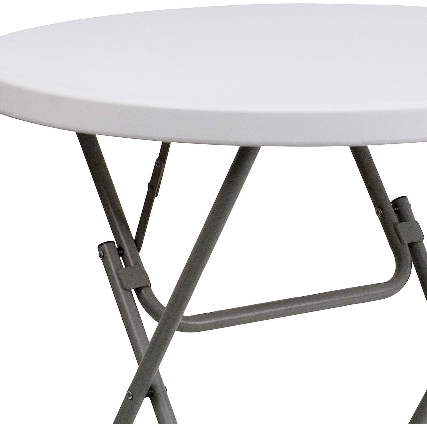 Granite White Plastic 32 Inch Folding Table Indoor Outdoor