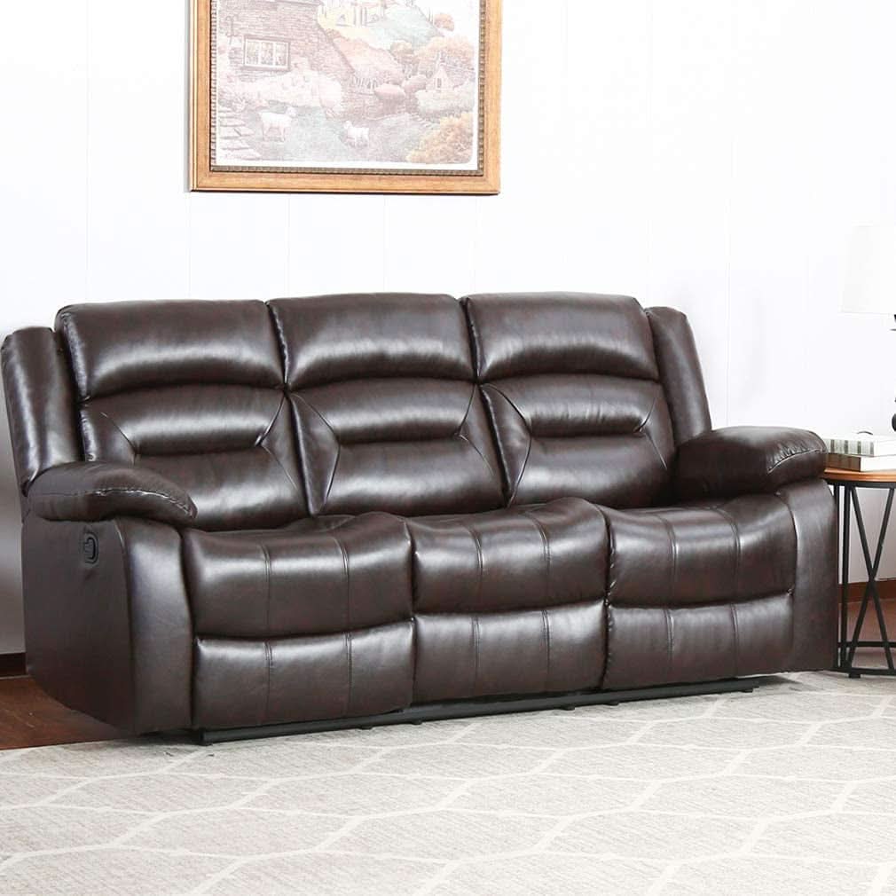 Gray 3 Seat Home Theater Recliner Sofa Set For Living Room