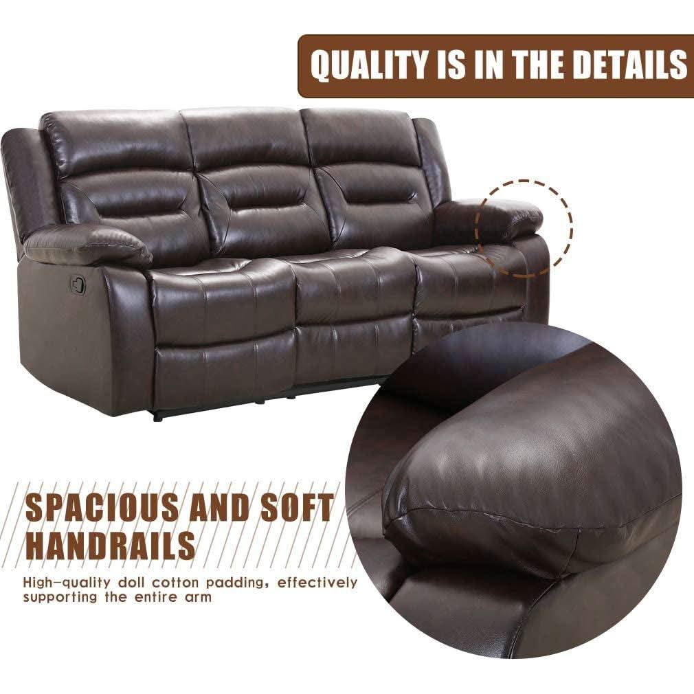 Gray 3 Seat Home Theater Recliner Sofa Set For Living Room