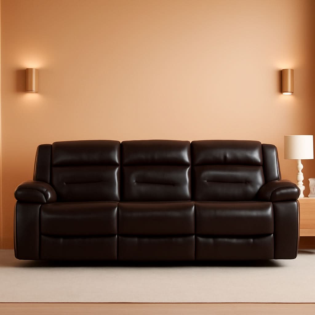 Gray 3 Seat Home Theater Recliner Sofa Set For Living Room