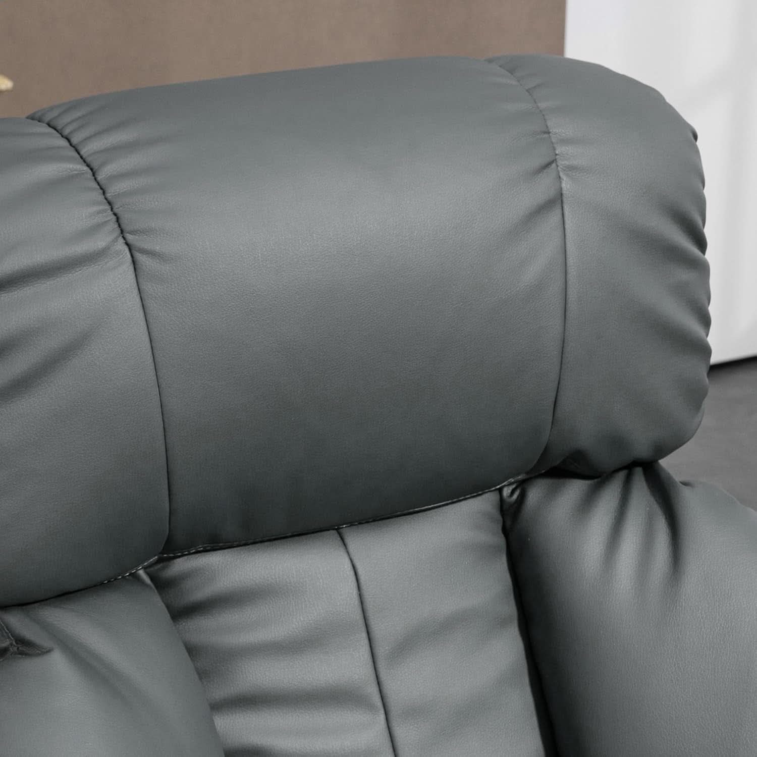 Gray 360 Degree Swivel Massage Recliner Chair With Ottoman