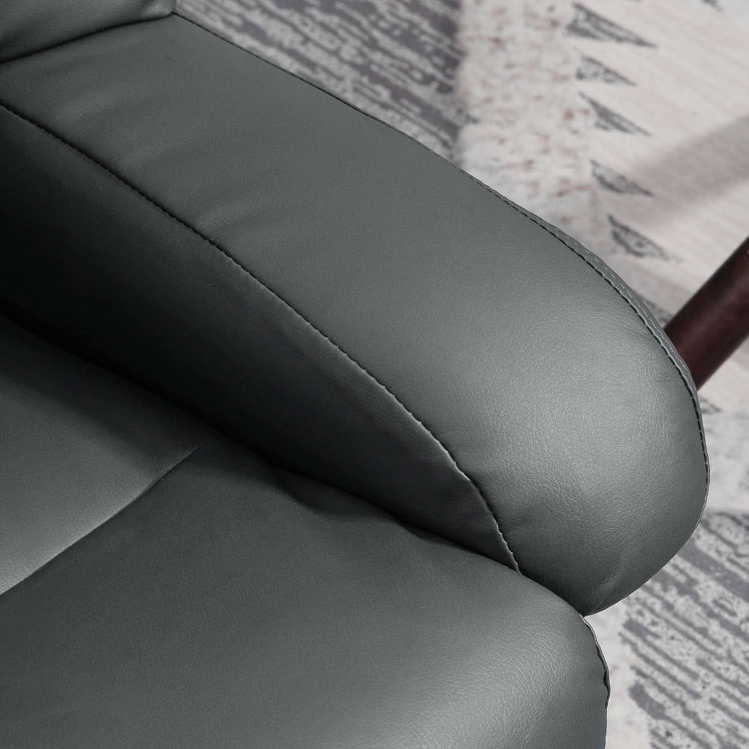 Gray 360 Degree Swivel Massage Recliner Chair With Ottoman