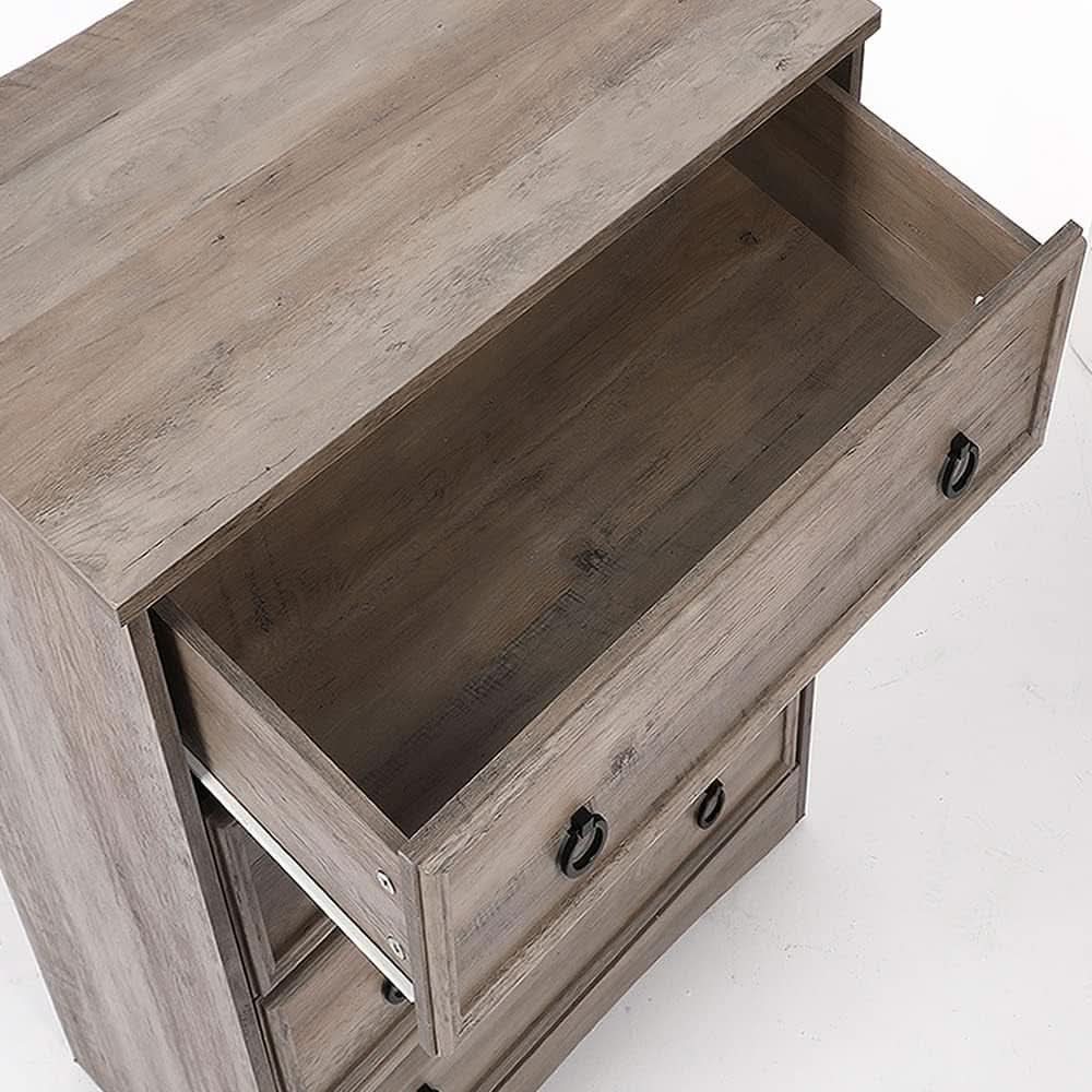 Gray 4 Drawer Dresser With ModernArchitectural Storage