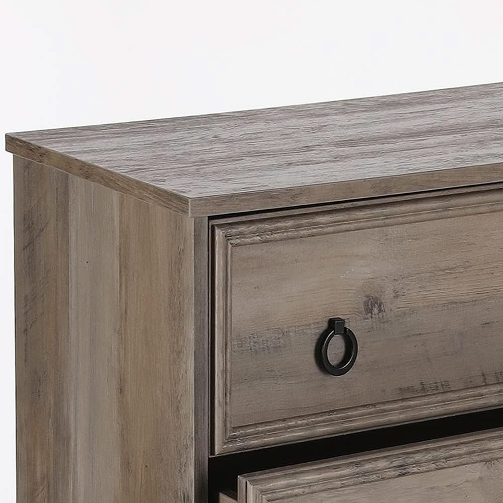 Gray 4 Drawer Dresser With ModernArchitectural Storage