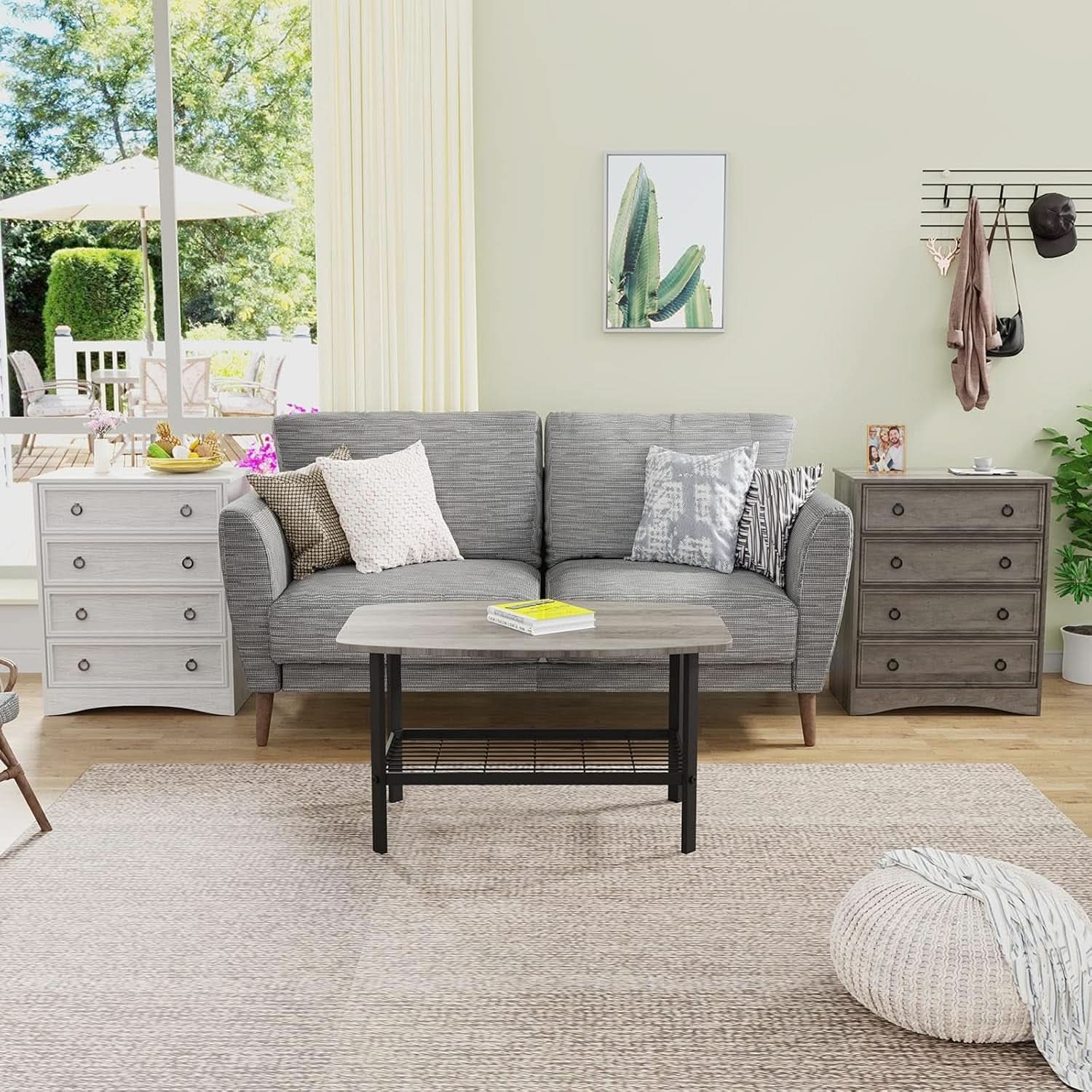Gray 4 Drawer Dresser With ModernArchitectural Storage