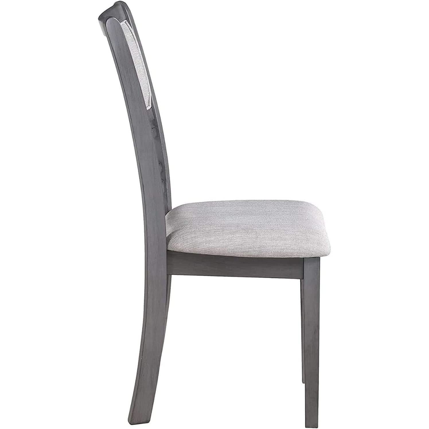 Gray 5 Piece Dining Set With Table And 4 Cushioned Chairs
