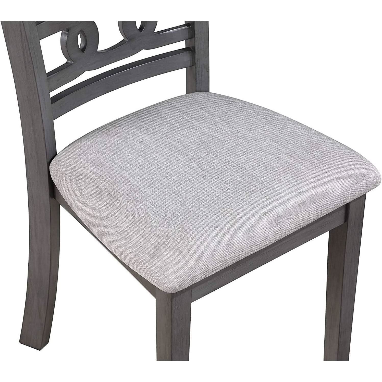 Gray 5 Piece Dining Set With Table And 4 Cushioned Chairs