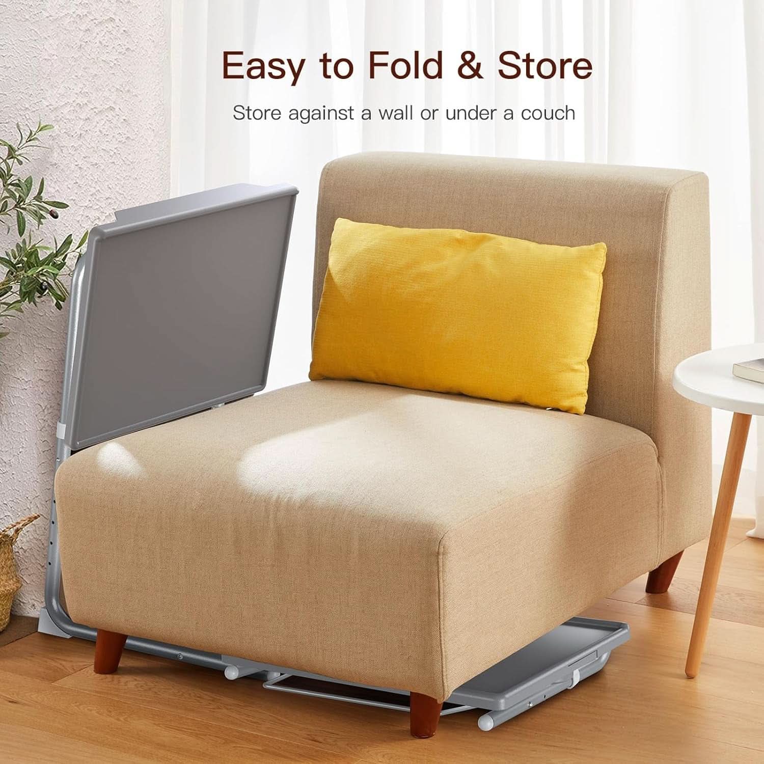 Gray Adjustable TV Tray Table For Bed And Sofa With 6 Height 3 Tilt