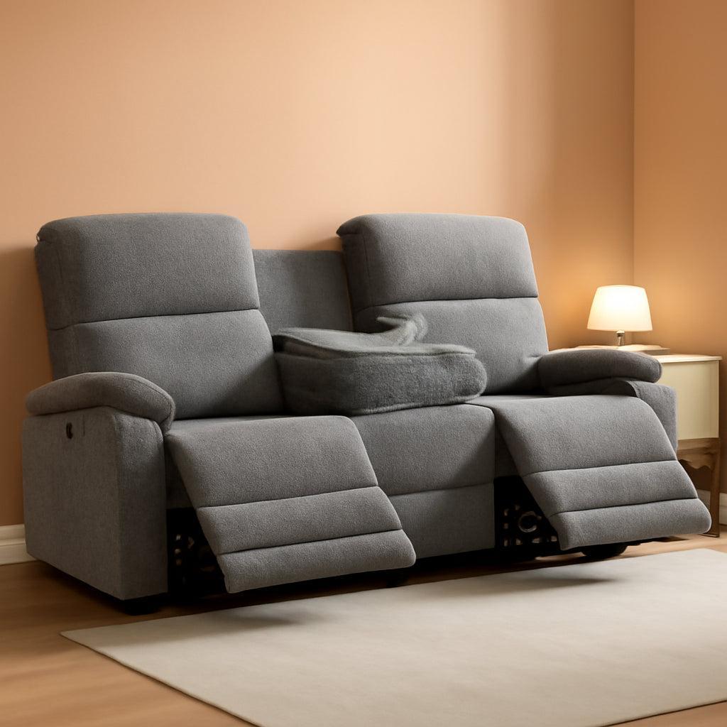 Gray Chenille Zero Gravity Recliner With Massage USB
