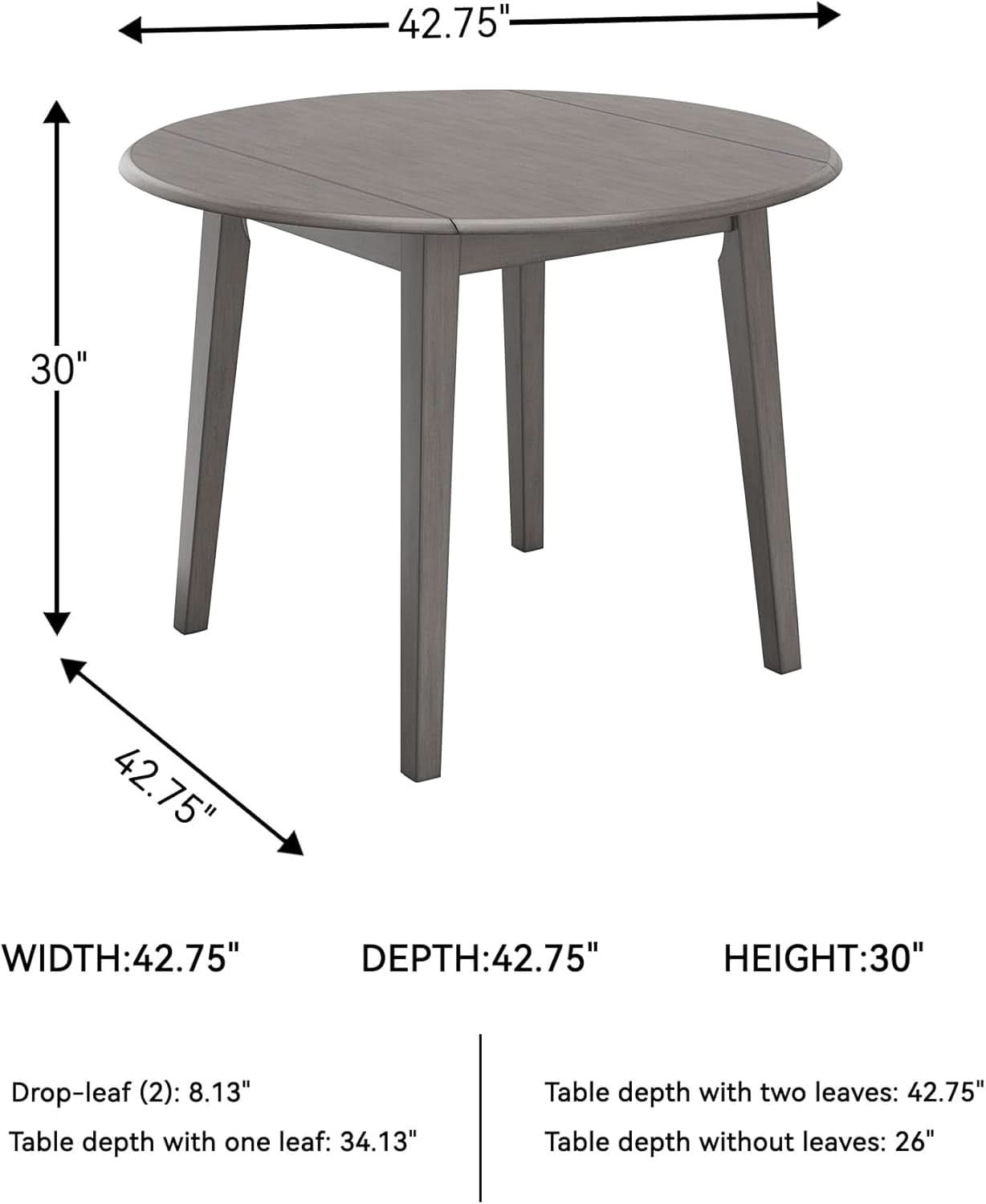 Gray Drop Leaf Dining Table Seats Four With Two Leaves