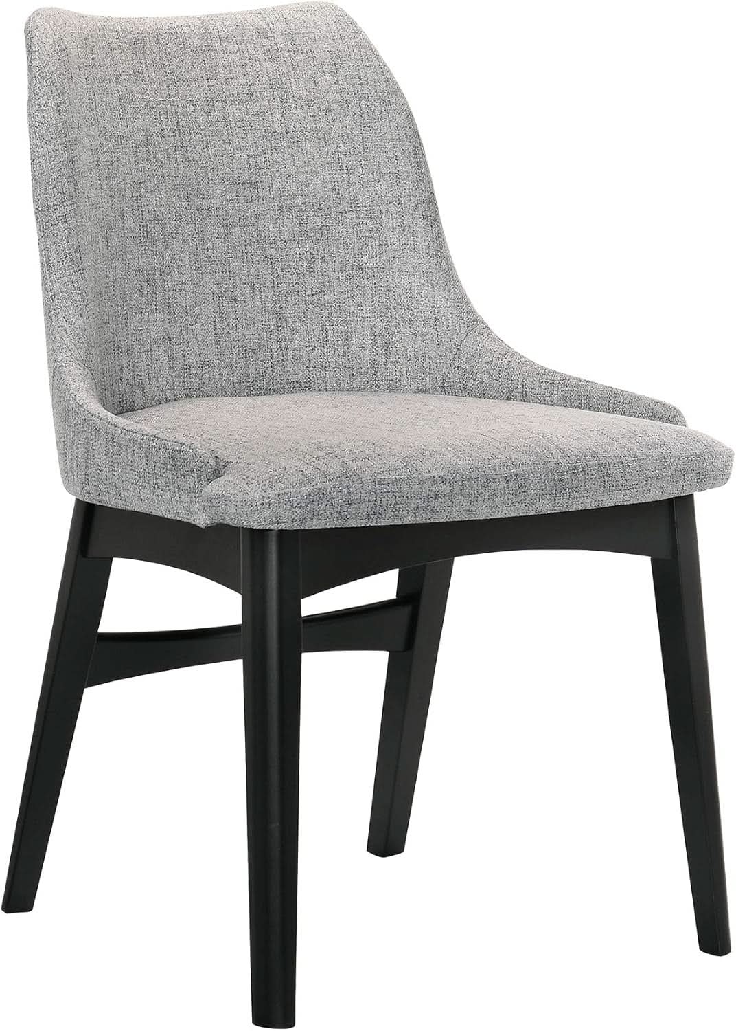 Gray Fabric Wood Dining Chairs Set Of 2 19-Inch Seat Height