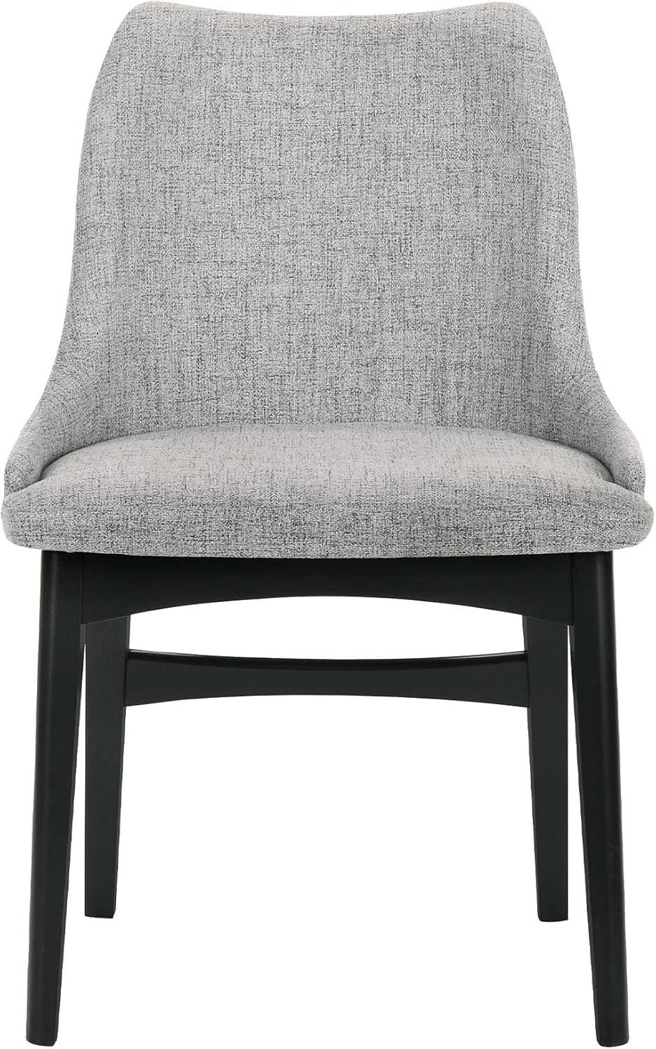 Gray Fabric Wood Dining Chairs Set Of 2 19-Inch Seat Height