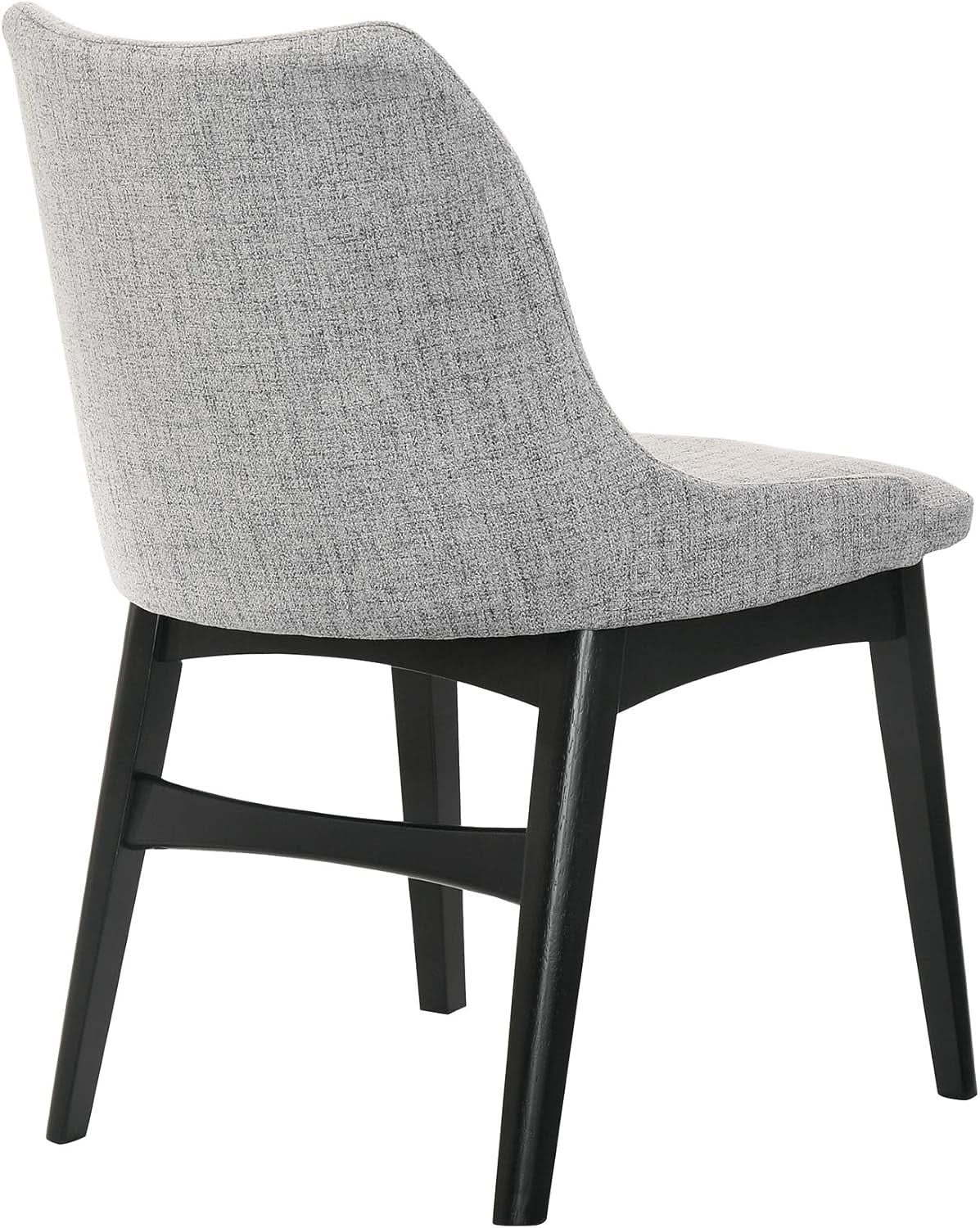 Gray Fabric Wood Dining Chairs Set Of 2 19-Inch Seat Height