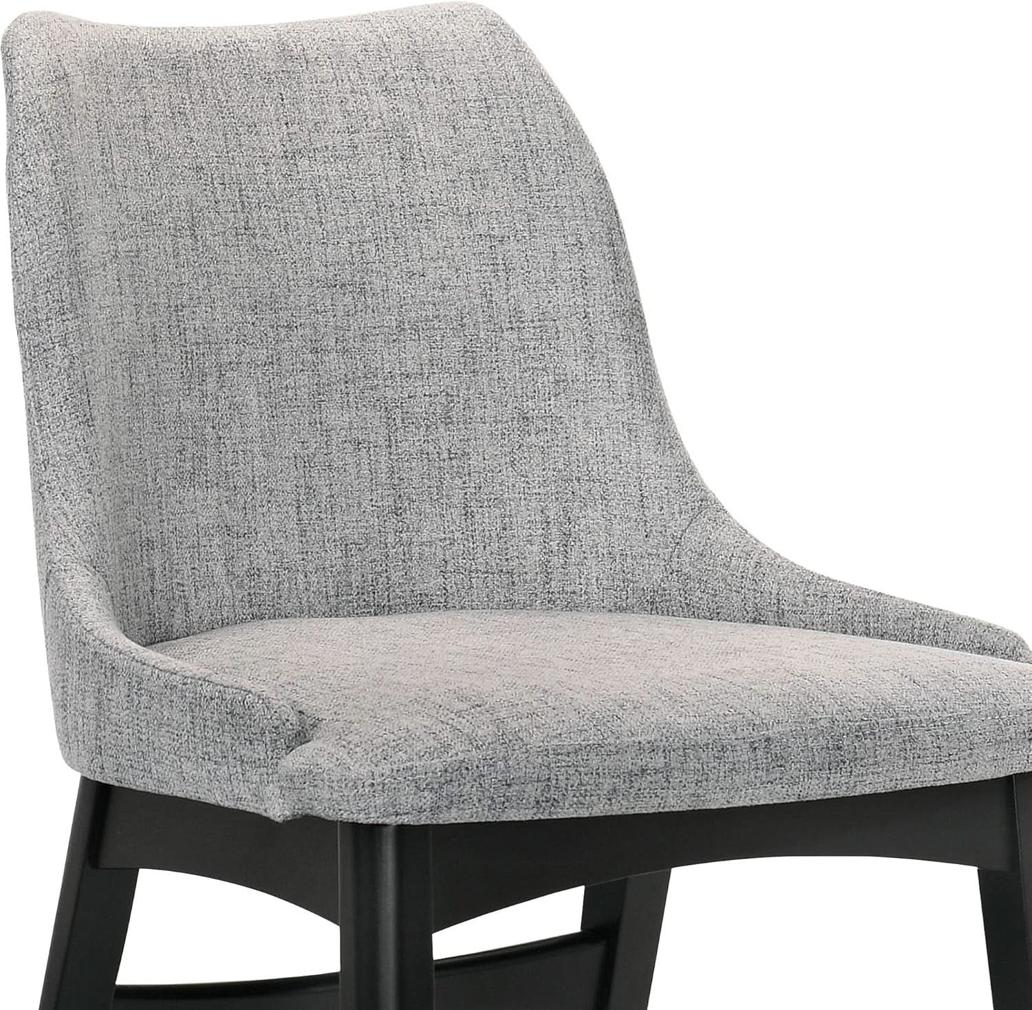 Gray Fabric Wood Dining Chairs Set Of 2 19-Inch Seat Height
