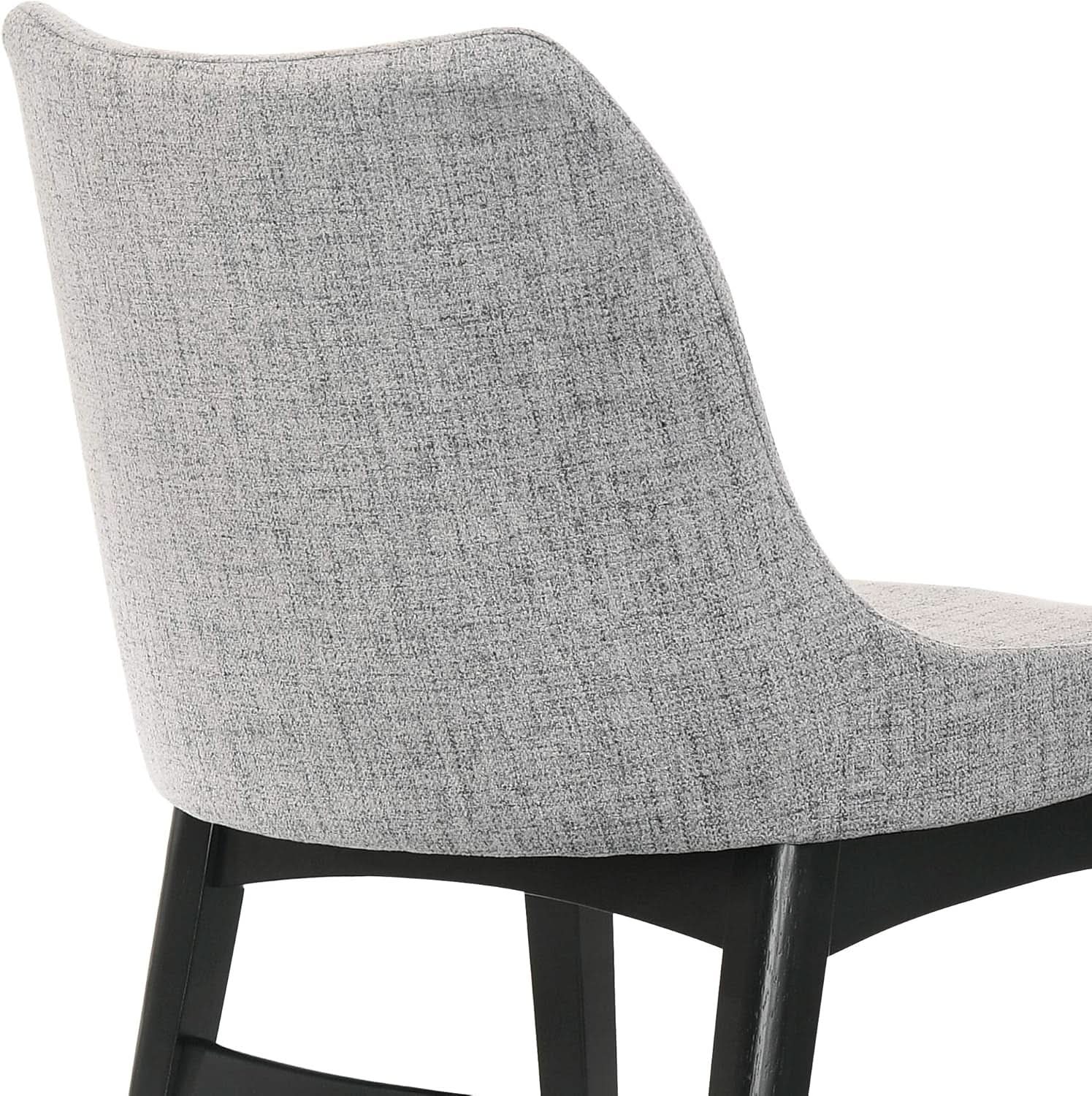 Gray Fabric Wood Dining Chairs Set Of 2 19-Inch Seat Height