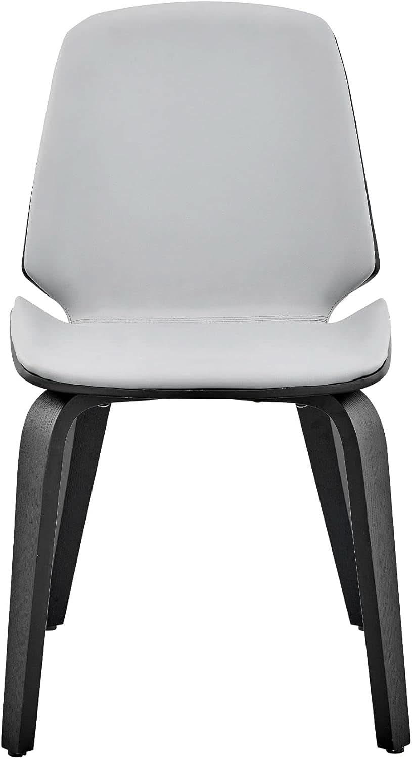 Gray Faux Leather Accent Dining Chair For Kitchen Table
