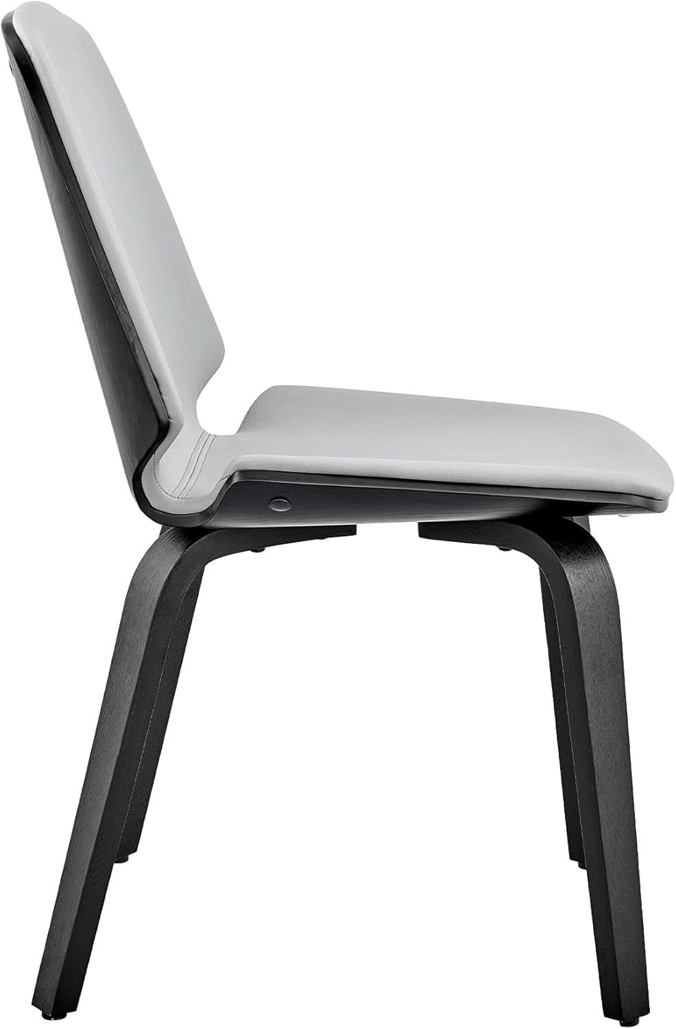 Gray Faux Leather Accent Dining Chair For Kitchen Table