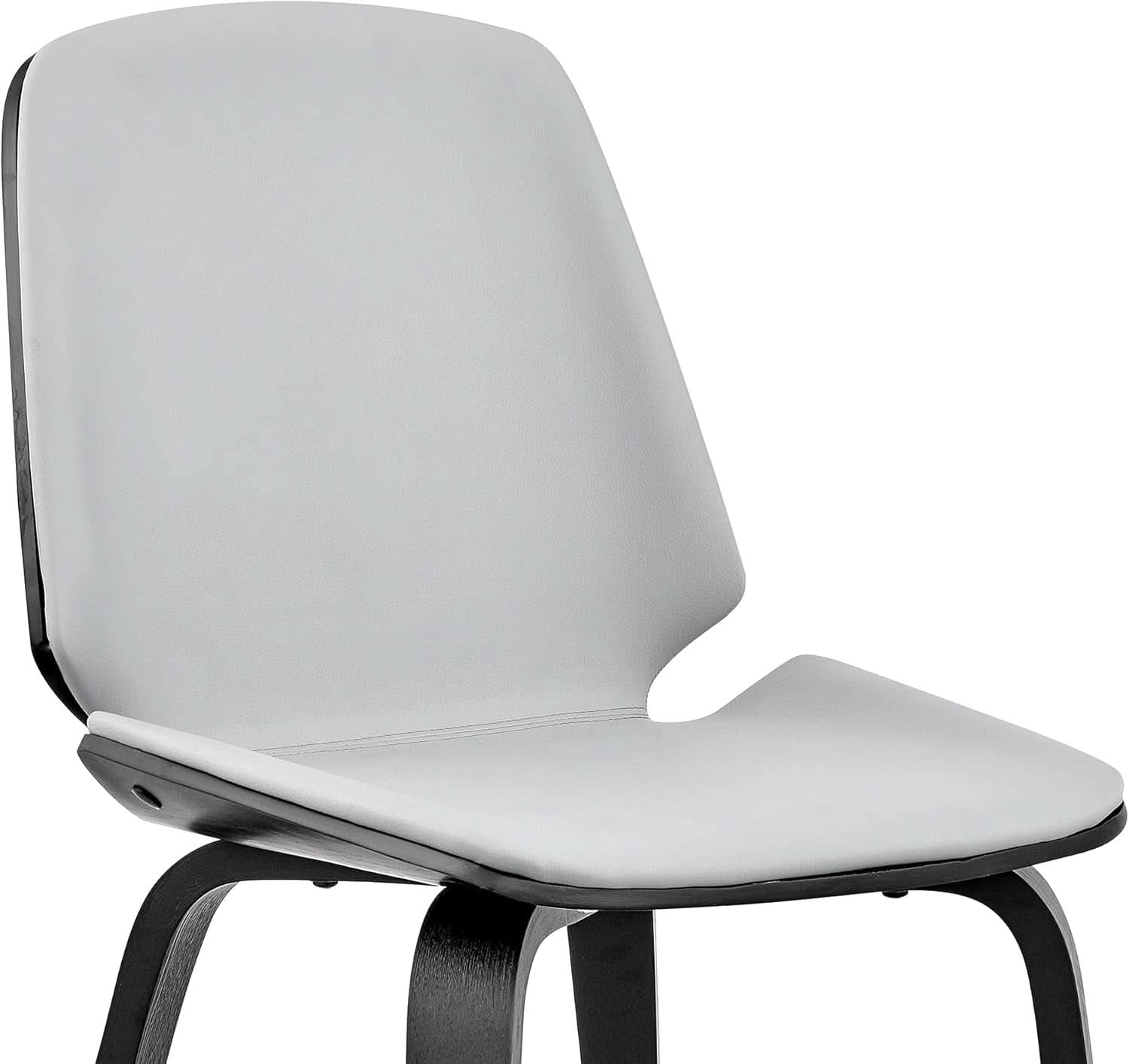 Gray Faux Leather Accent Dining Chair For Kitchen Table