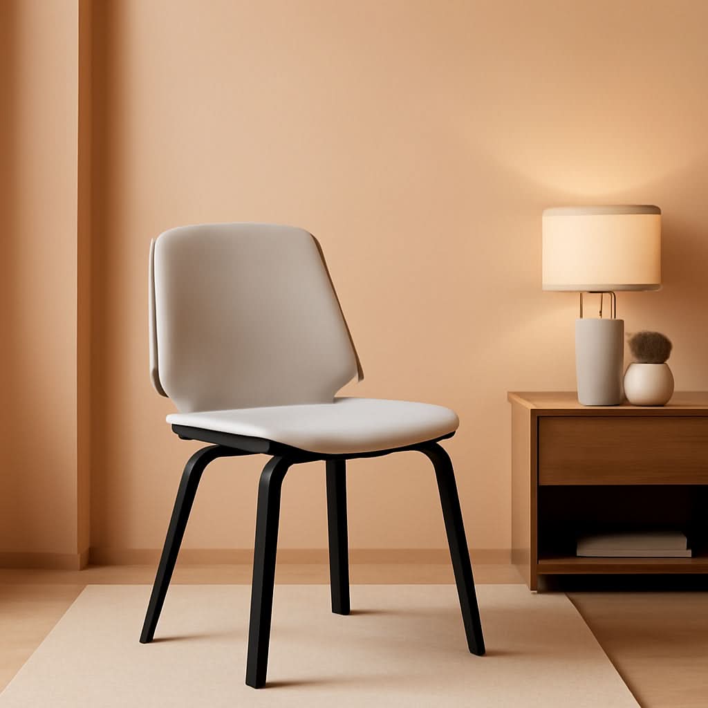 Gray Faux Leather Accent Dining Chair For Kitchen Table