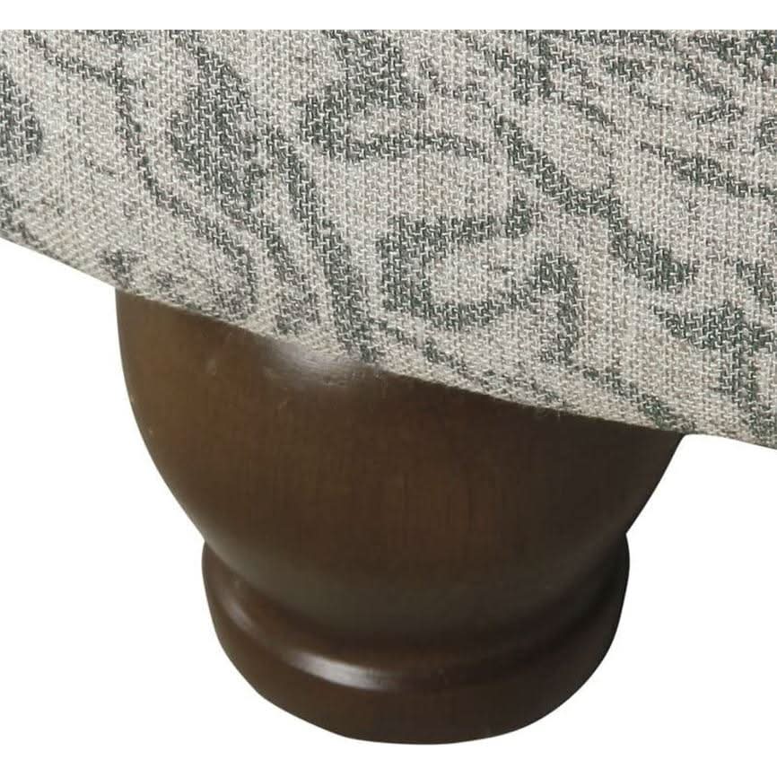 Gray Floral Storage Ottoman Large Round For Living Room