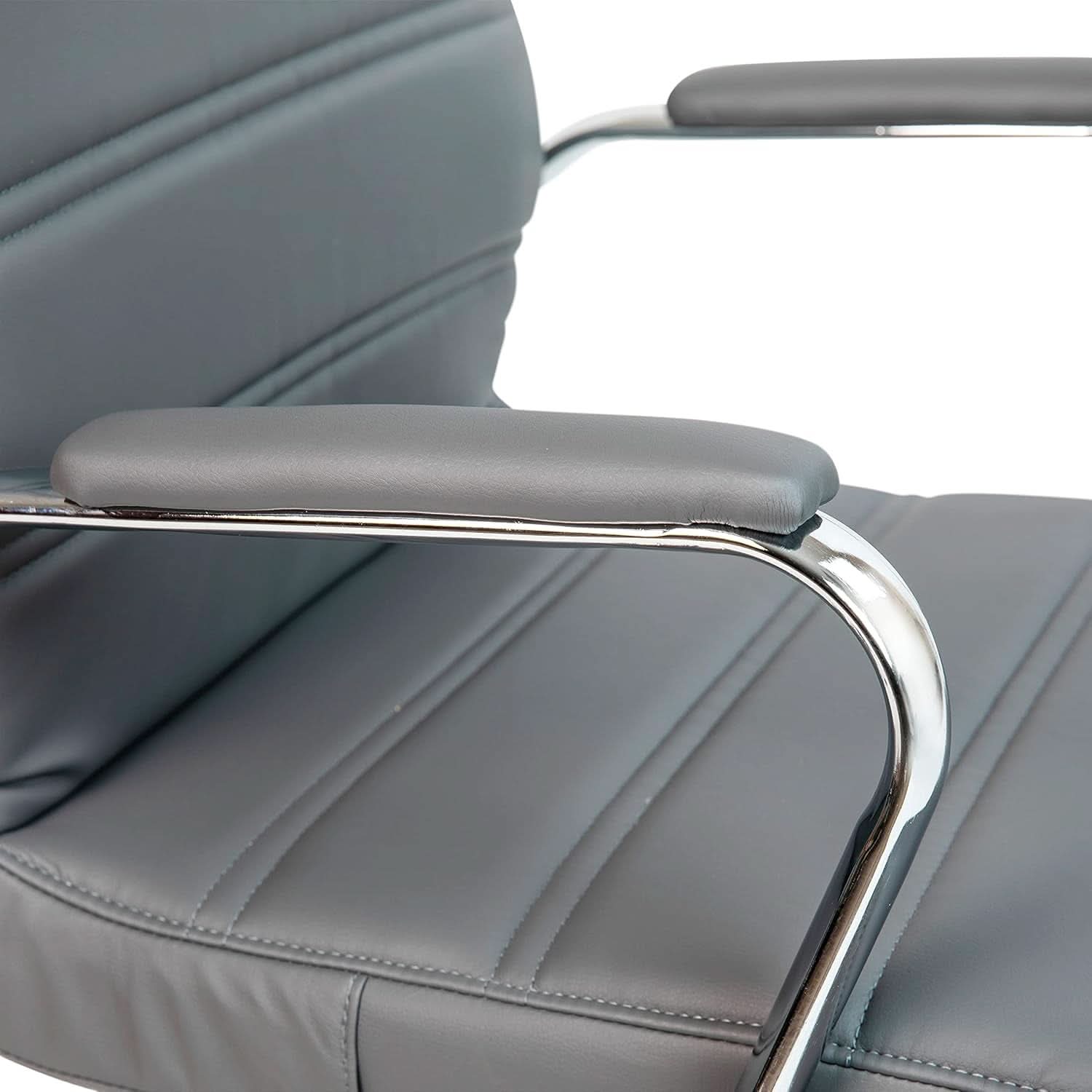 Gray LeatherSoft Office Chair With Swivel Adjustable Height