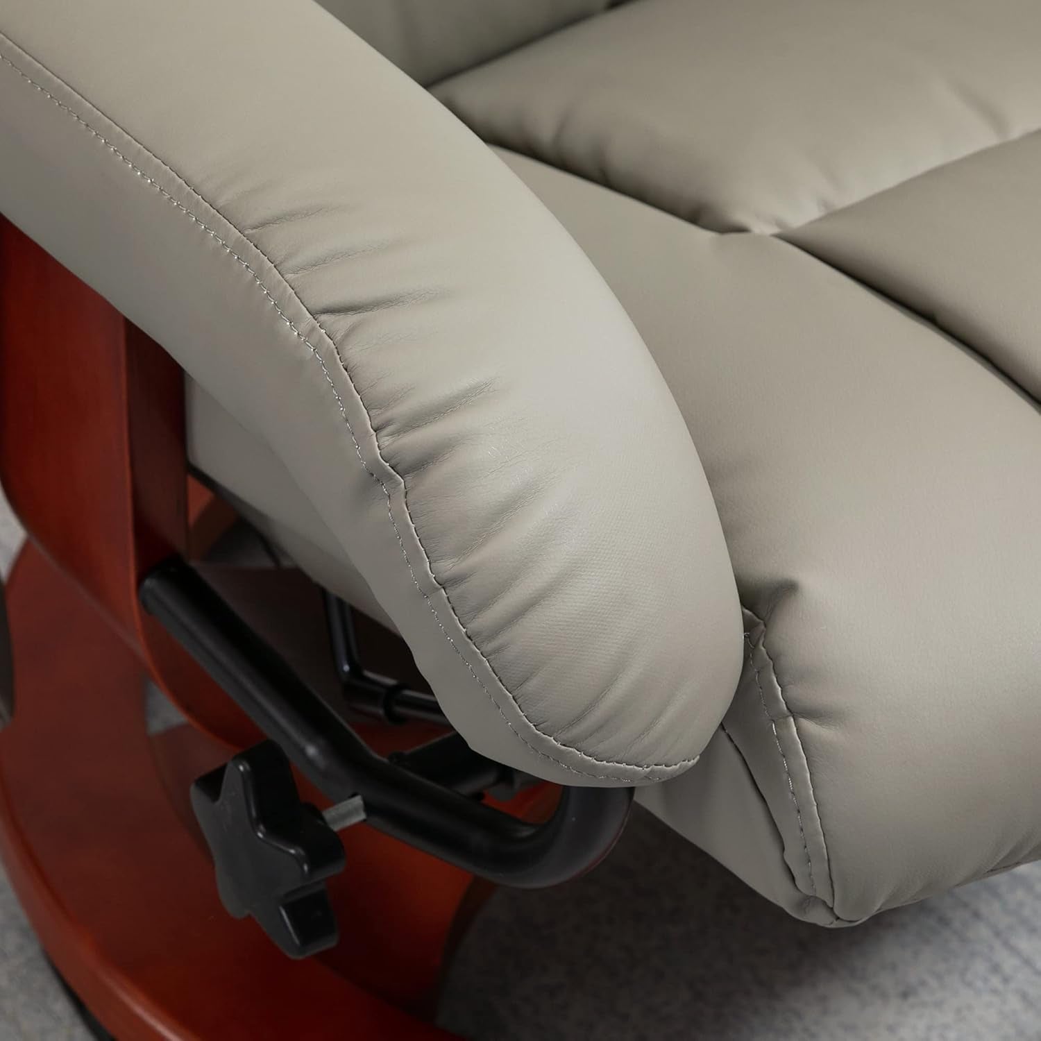 Gray Massage Recliner Chair With Ottoman And Remote Control
