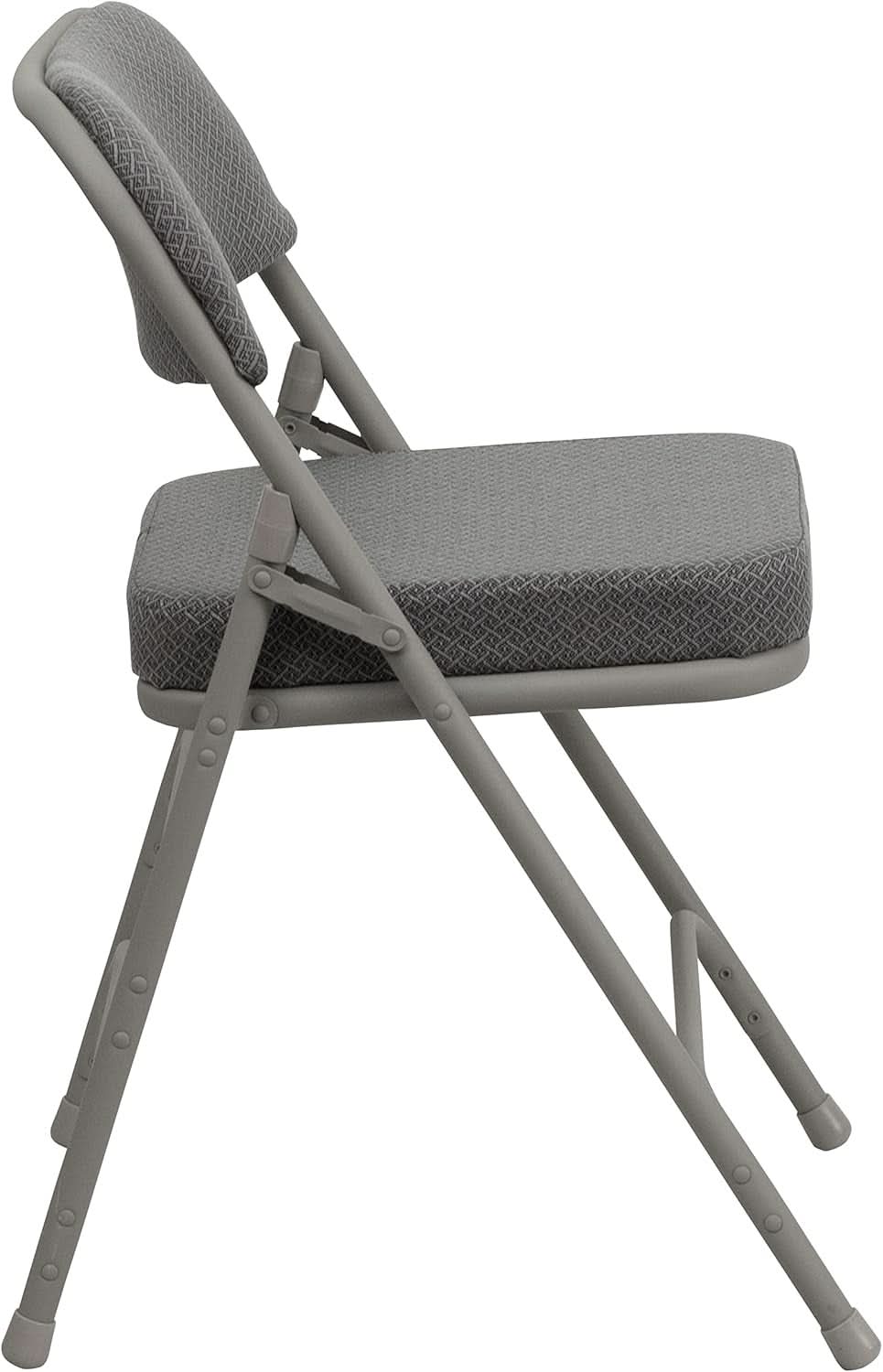 Gray Metal Folding Event Chairs With Cushioned Seats Set Of 2