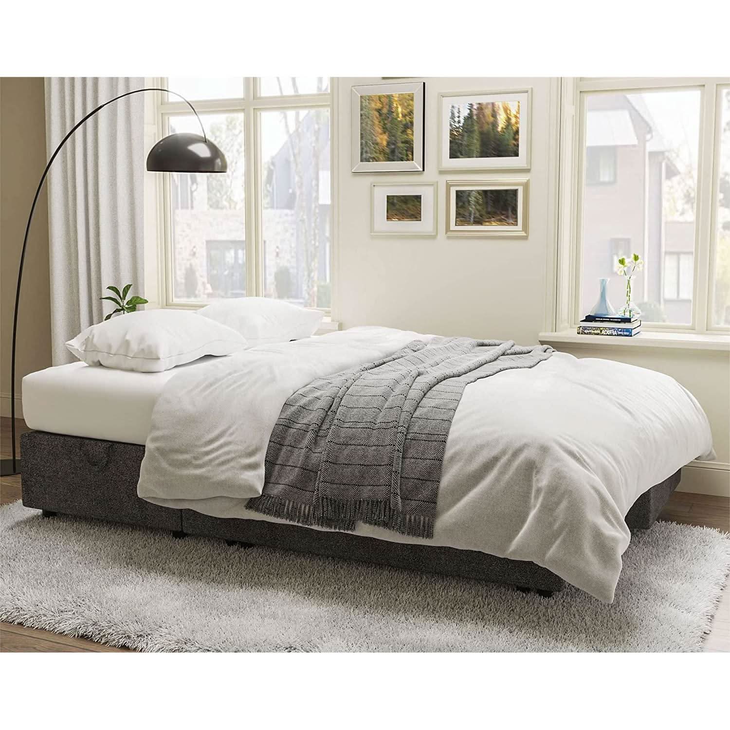 Gray Sectional Sleeper Sofa With Storage Chaise Bed