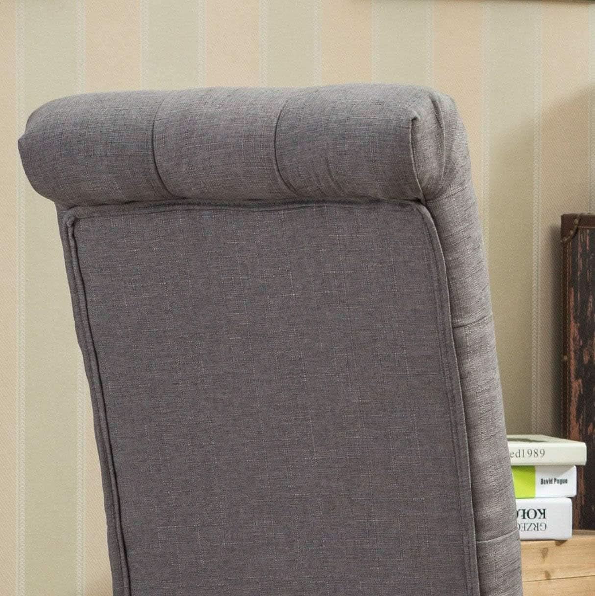 Gray Solid Wood Tufted Parsons Dining Chair Set Of 2