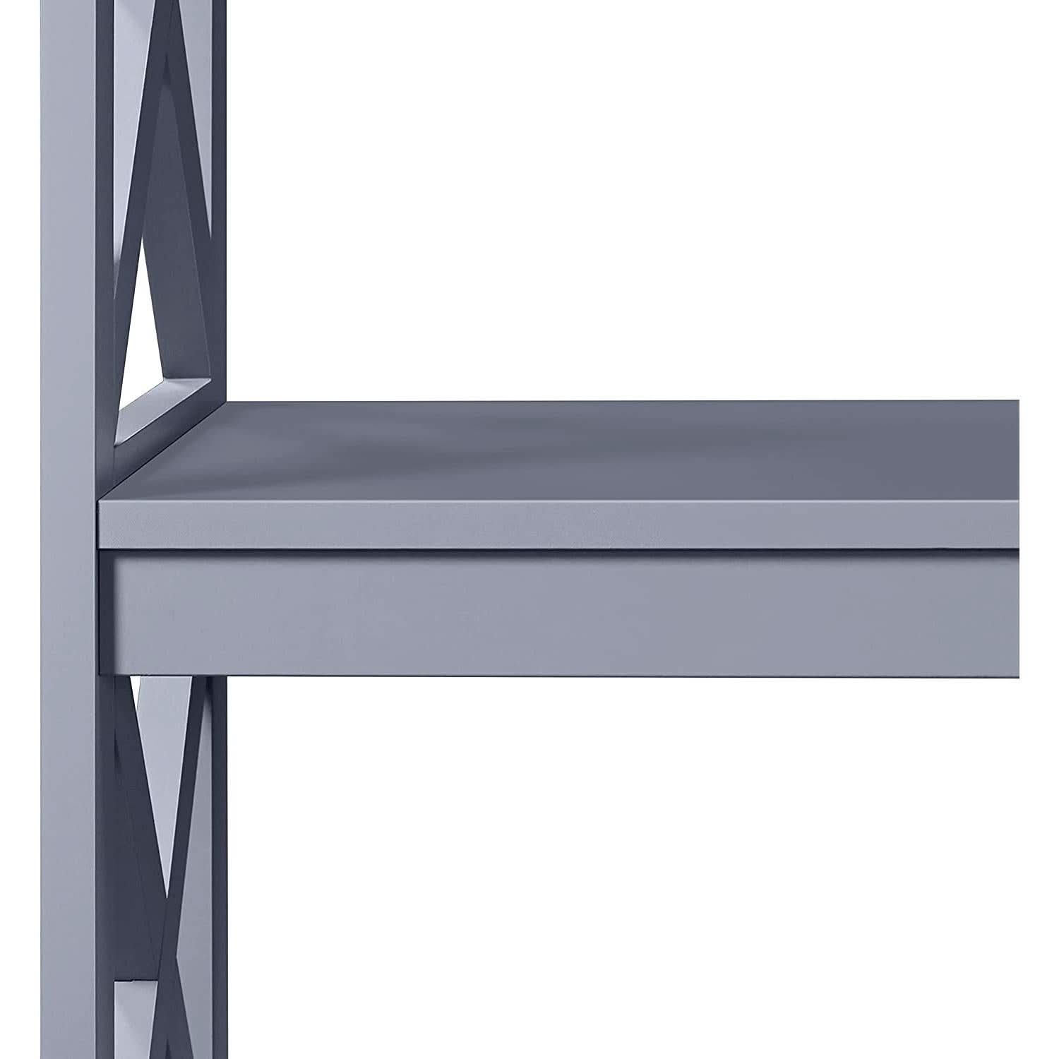 Gray Three Tier Console Table With Storage Shelves