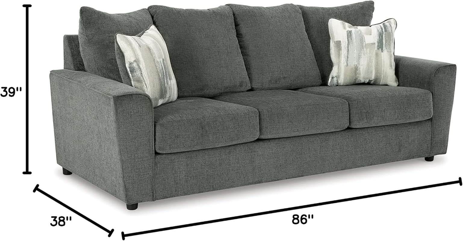 Gray Upholstered Casual Sofa With Flared Arms Modern